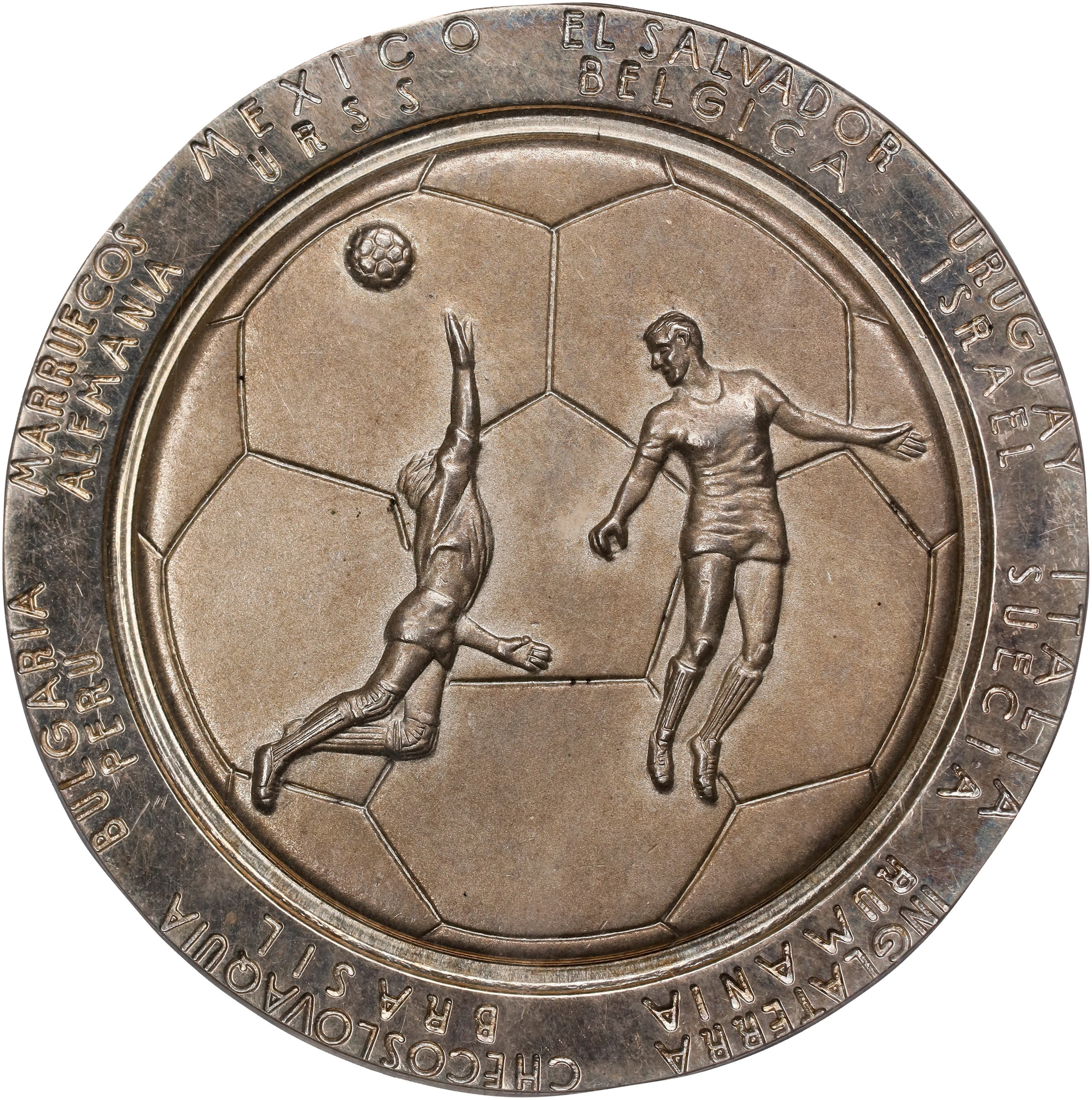MEXICO. IX FIFA World Cup Silver Medal, 1970. ANACS MS-63.