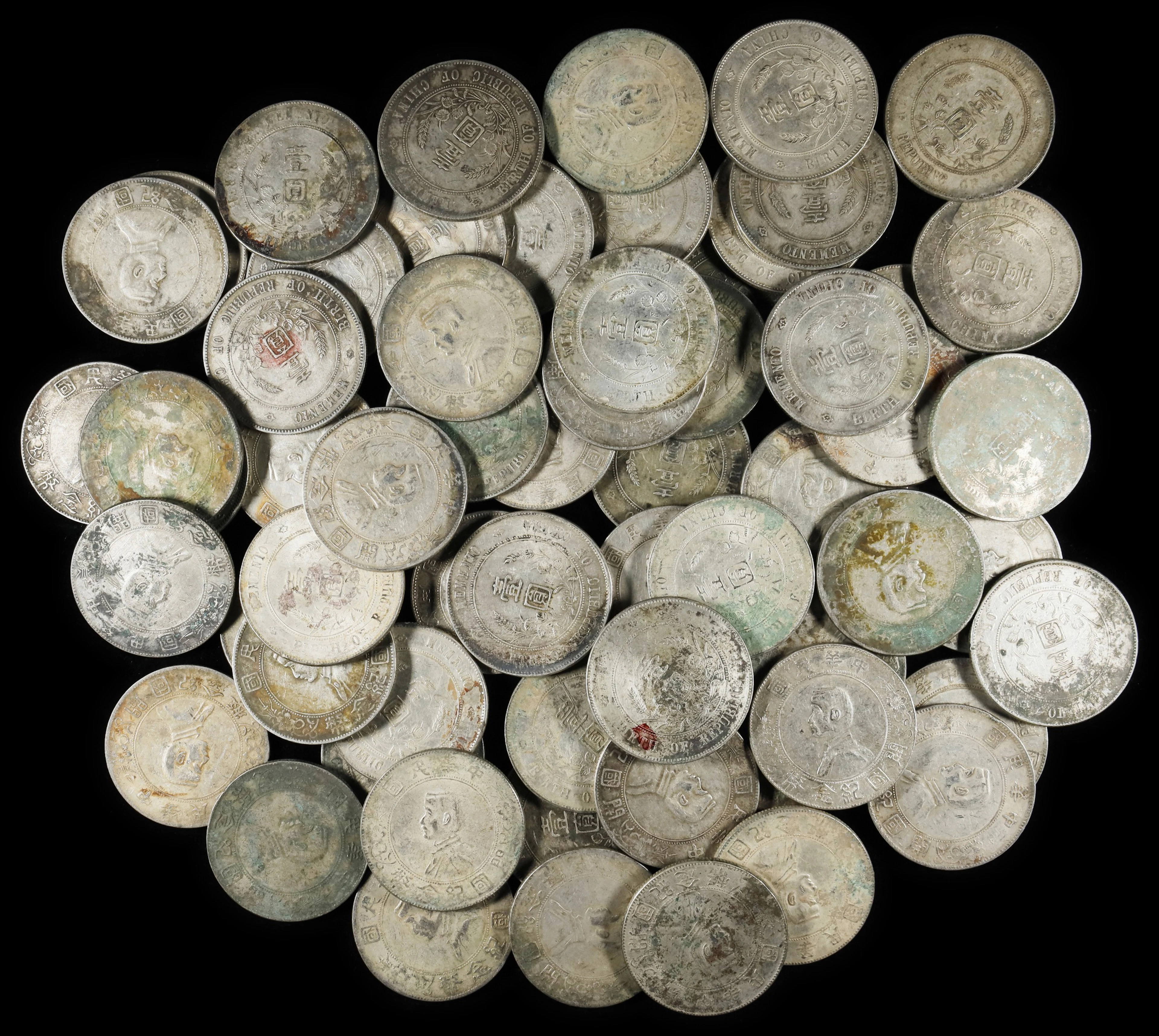 (t) CHINA. Group of Memento Dollars (63 Pieces), ND (1927). Average