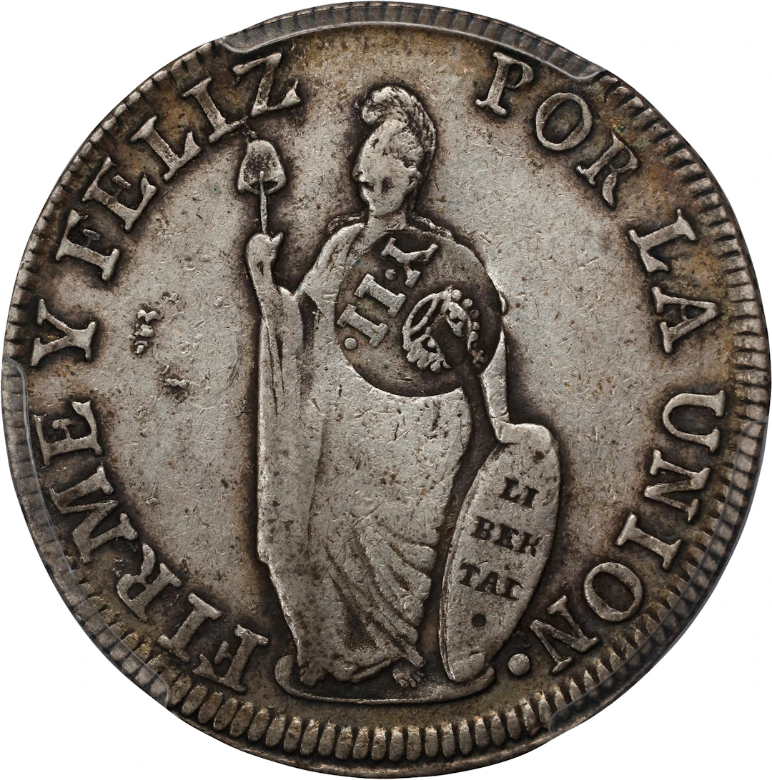 PHILIPPINES. Philippines - Peru. 8 Reales, ND (1834-37). Manila Mint.