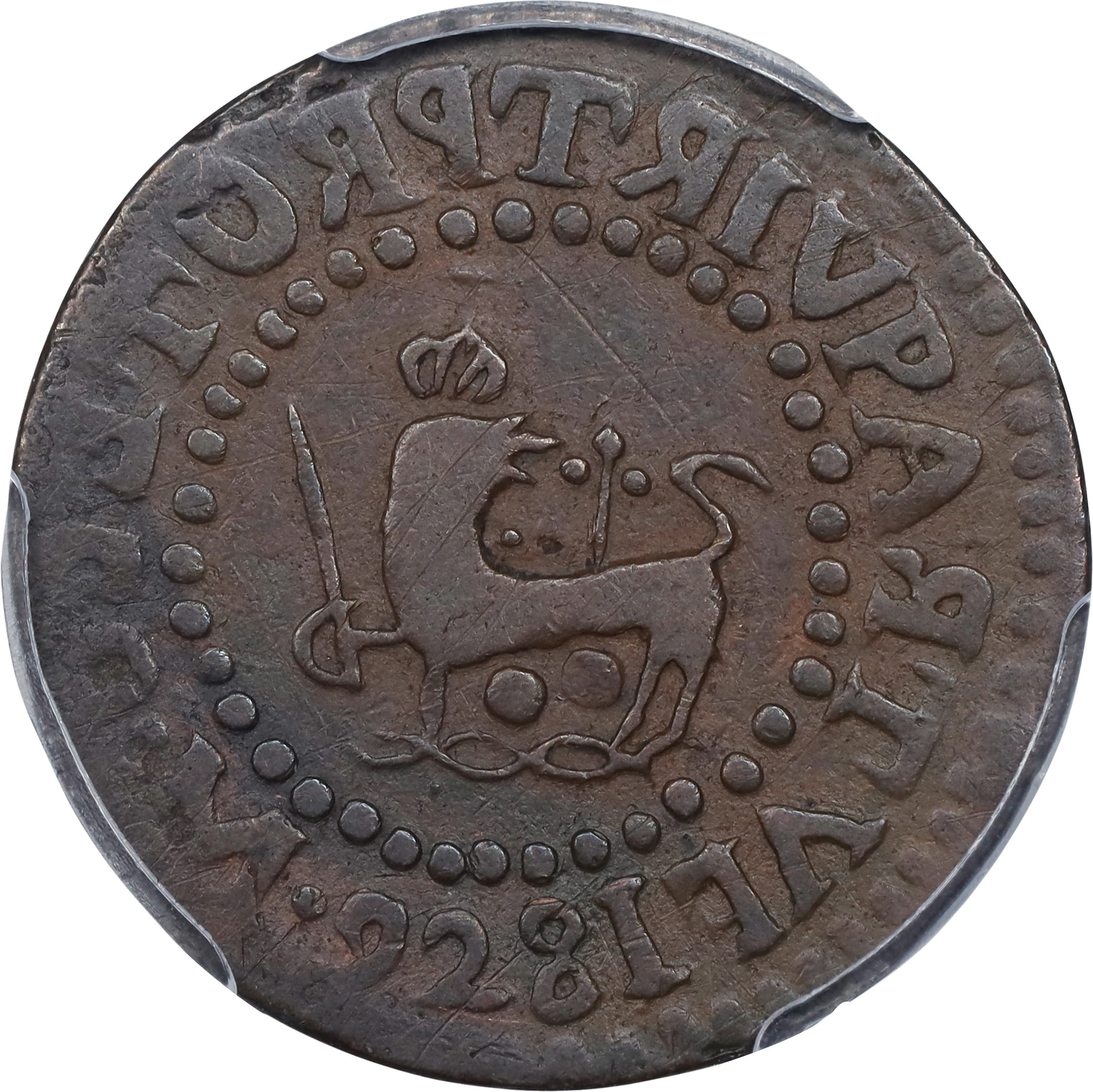 PHILIPPINES. Quarto, "9281" (1829)-M F. Manila Mint. Ferdinand VII. PCGS VF-20.