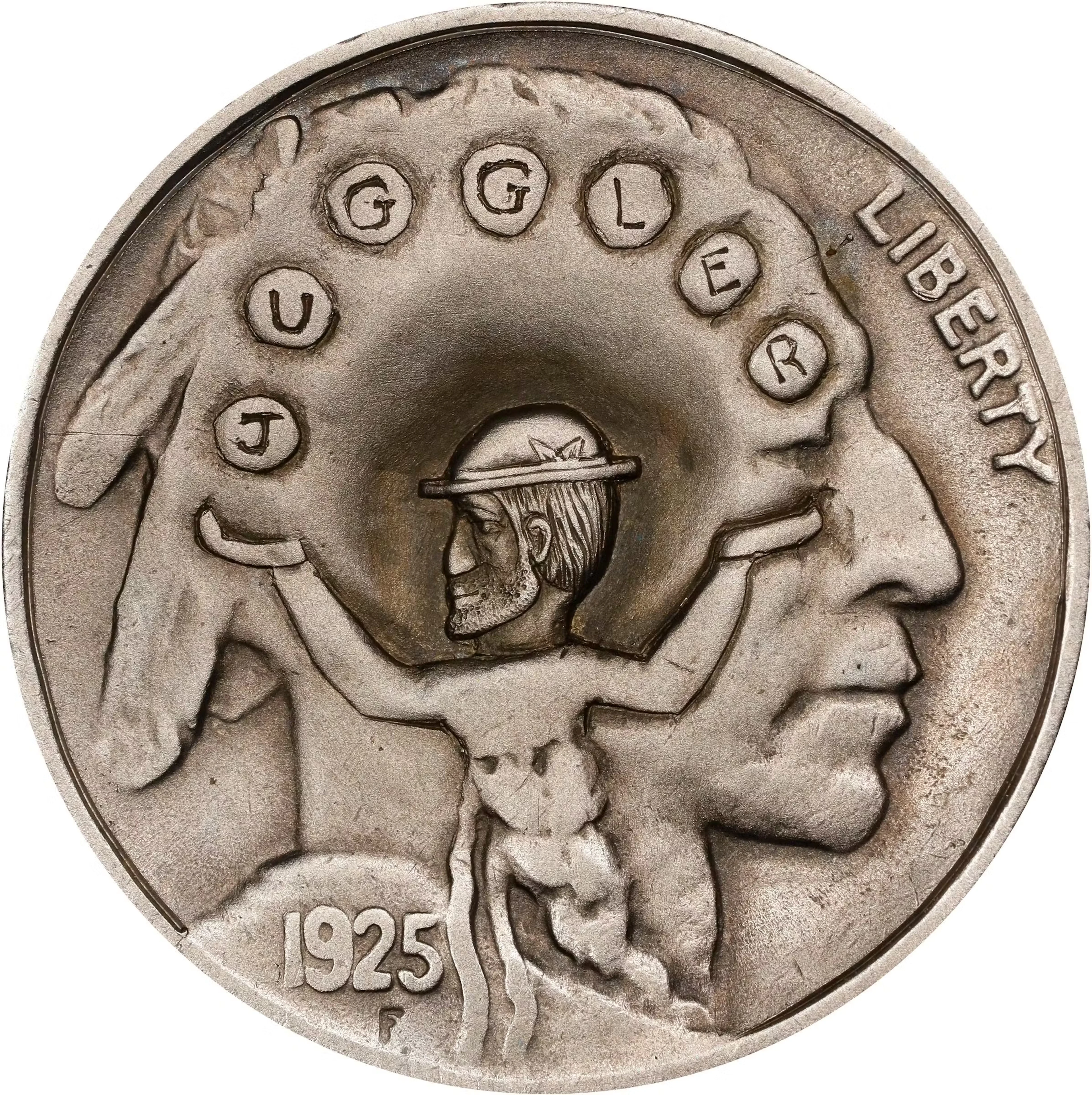 Juggler Hobo Nickel. By Shamey. Quality of Work: Superior. Host coin: 1925.