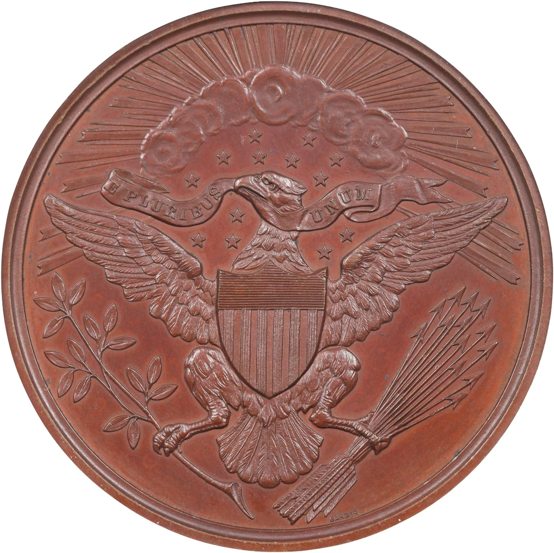1882 Great Seal Centennial Medal. By Charles E. Barber. Julian CM-20.