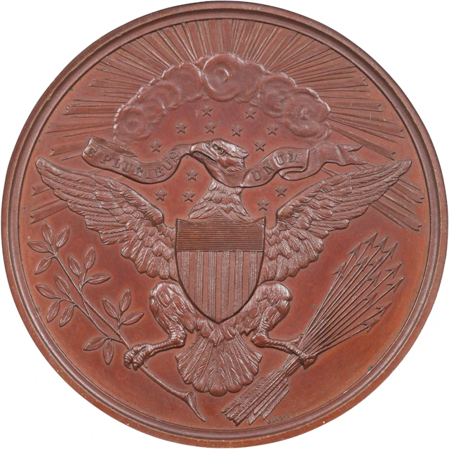 1882 Great Seal Centennial Medal. By Charles E. Barber. Julian CM-20.