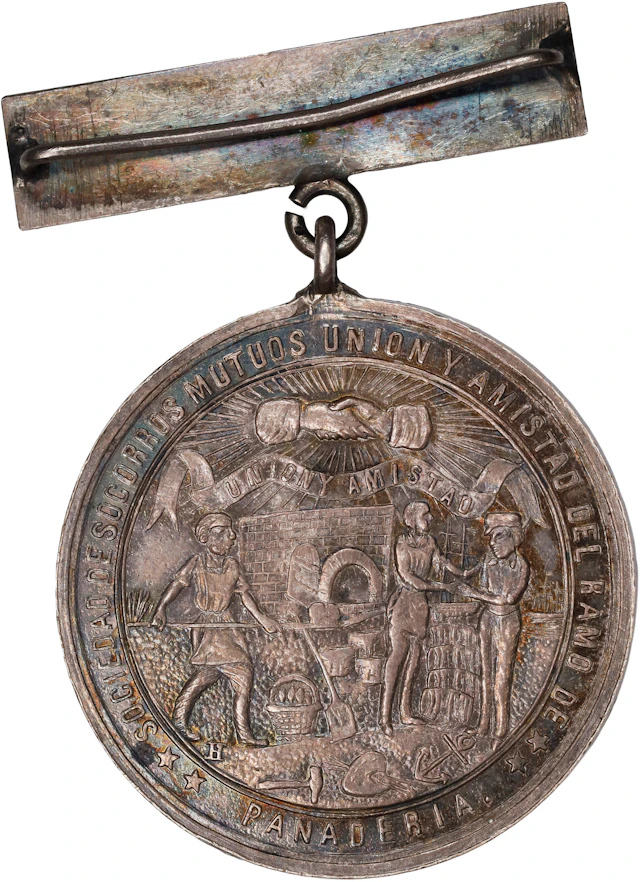 MEXICO. Society of Bakers Silver Medal, 1877. UNCIRCULATED.