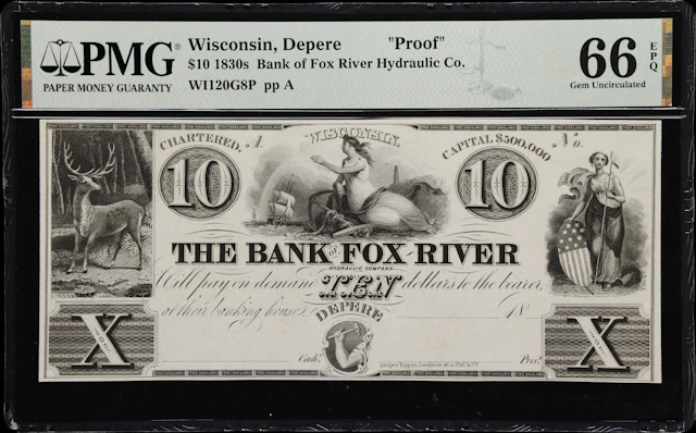 Depere, Wisconsin. Bank of Fox River Hydraulic Company. 18xx $10.