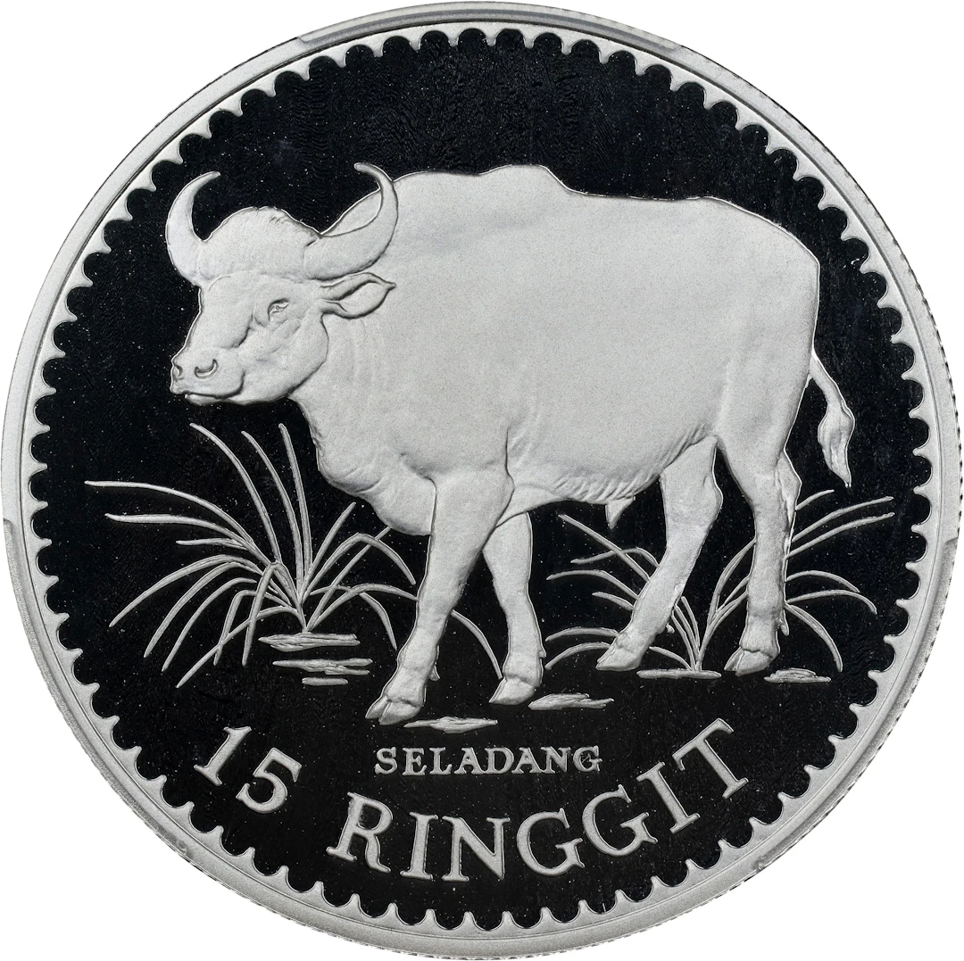 MALAYSIA. 15 Ringgit, 1976. Conservation Series. Llantrisant Mint.