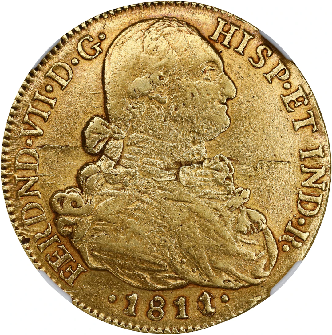 COLOMBIA. 8 Escudos, 1811/0-NR JF. Santa Fe de Nuevo Reino (Bogota)
