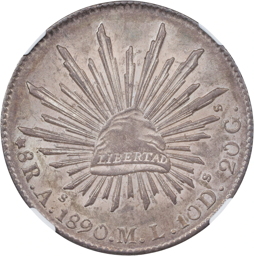 MEXICO. 8 Reales, 1890-As ML. Alamos Mint. NGC MS-61.