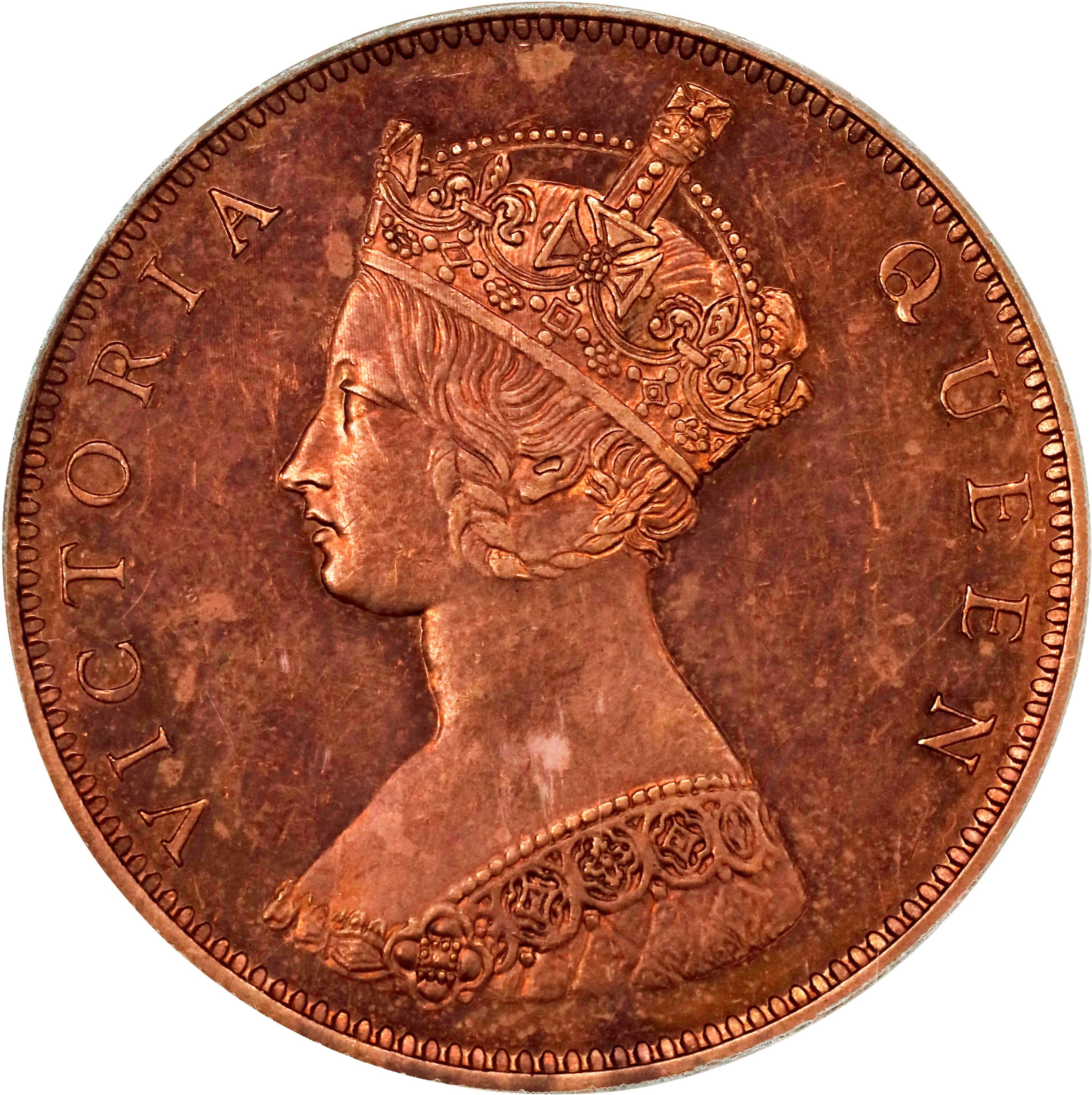 HONG KONG (SAR). Copper Cent Pattern, 1863. London Mint. Victoria.