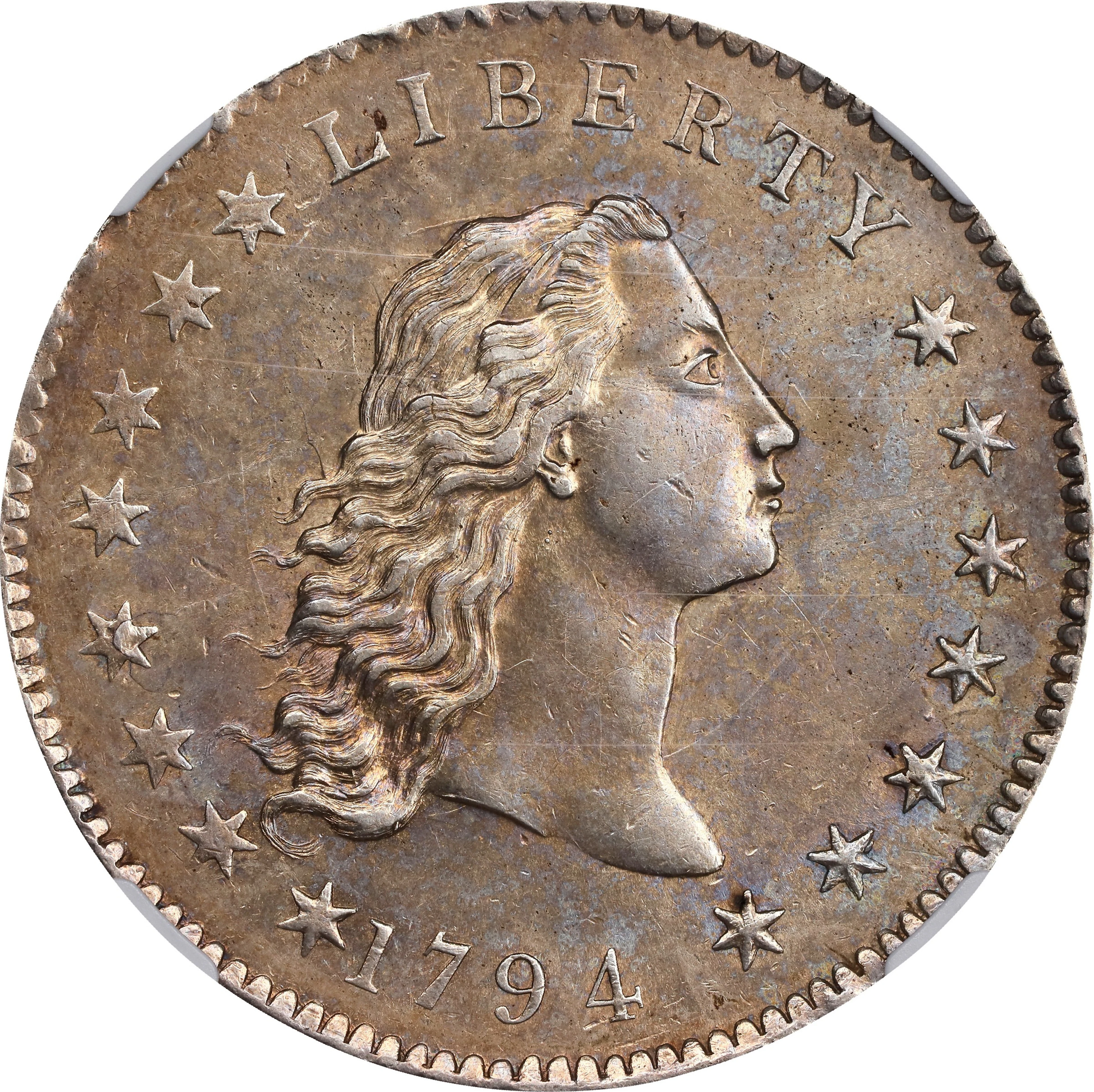 1794 Flowing Hair Silver Dollar. BB-1, B-1. Rarity-4. MS-62+ (NGC).
