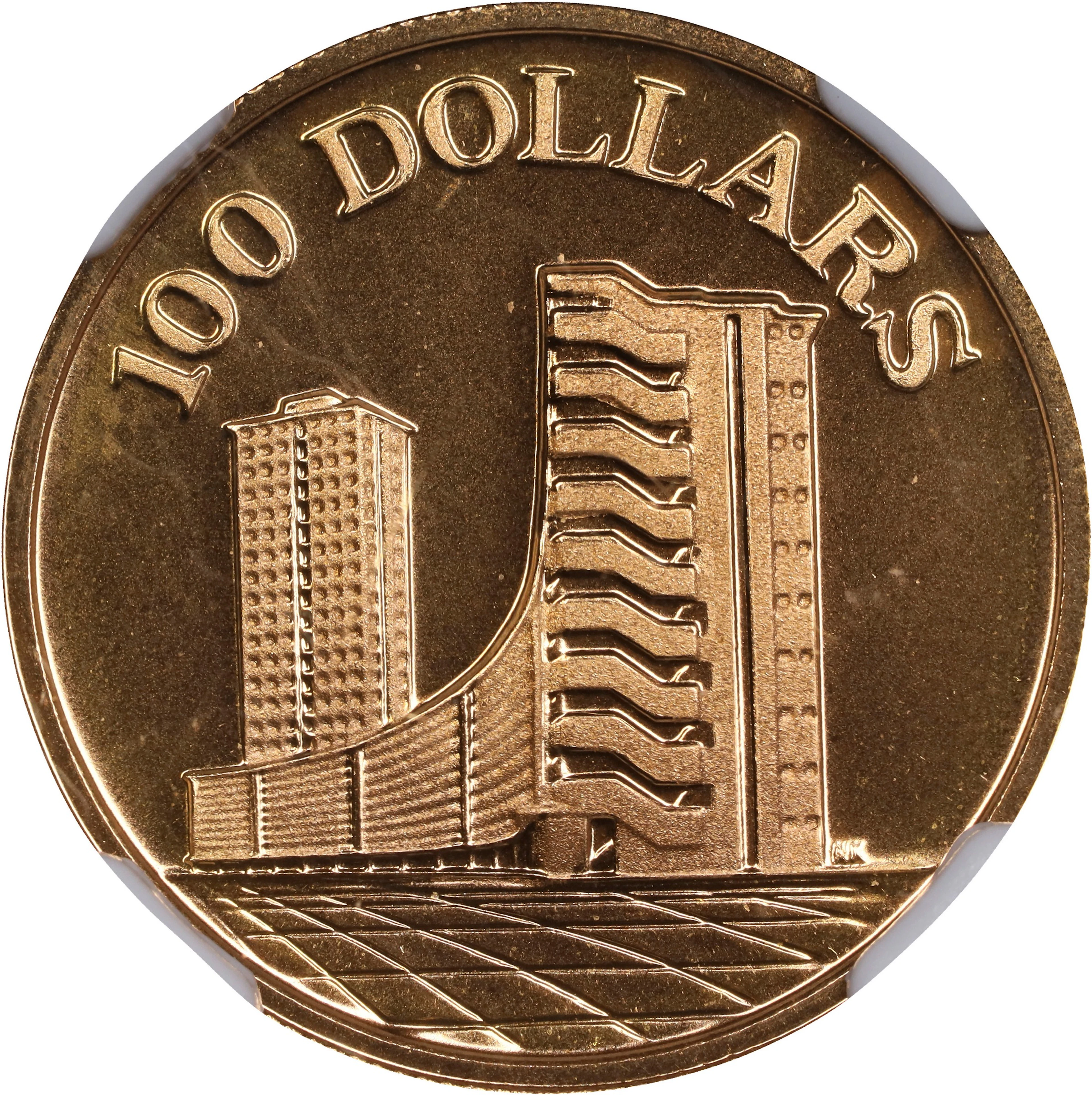 SINGAPORE. Gold 100 Dollars, 1975. NGC PROOF-69 Ultra Cameo.