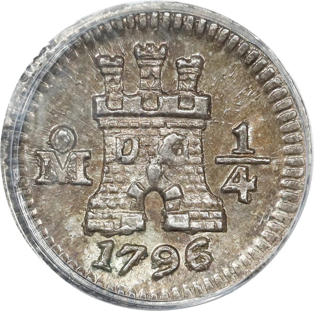 MEXICO. 1/4 Real, 1796-Mo. Mexico City Mint. Charles IV. PCGS MS-63.