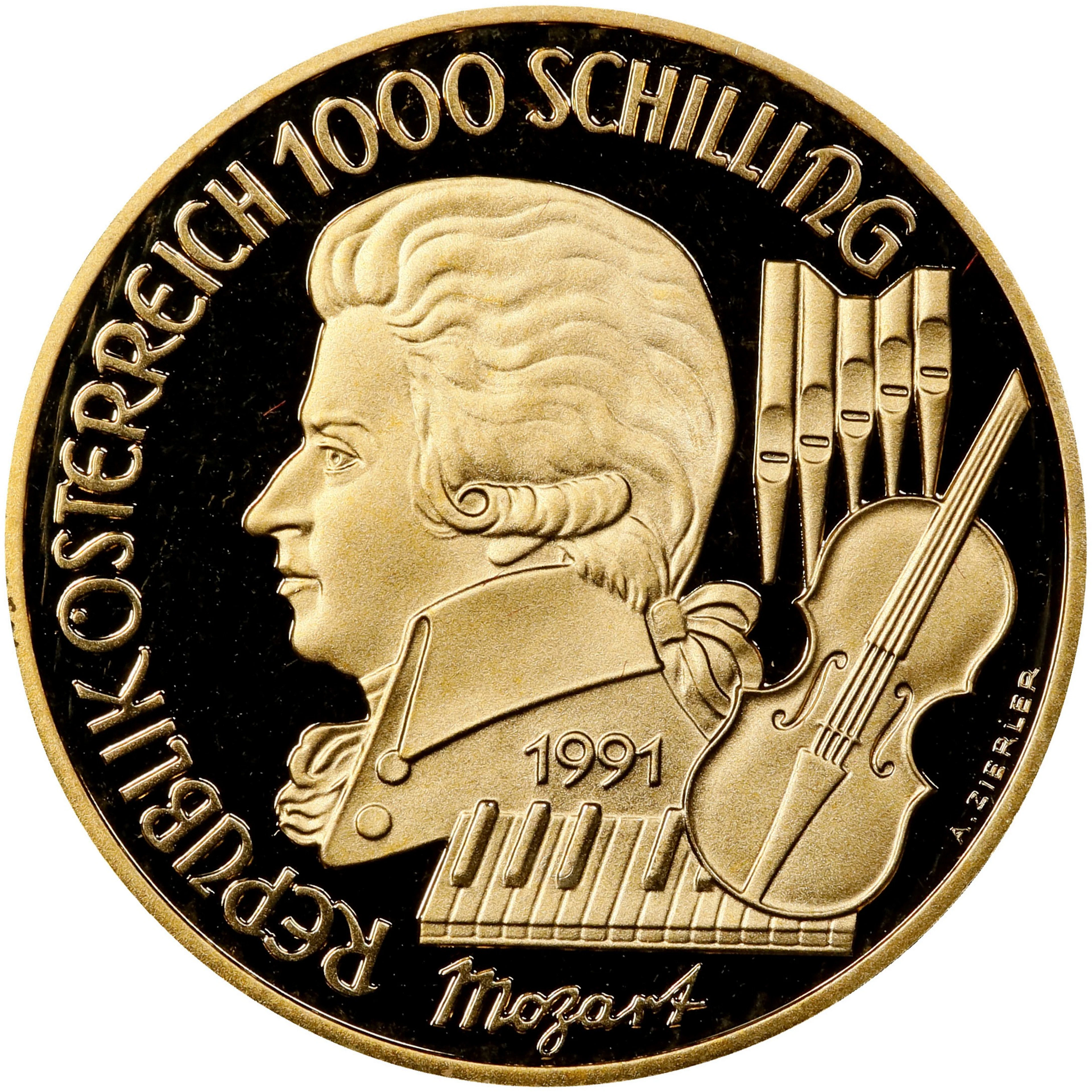 AUSTRIA. 1000 Schilling, 1991. Vienna Mint. GEM PROOF.