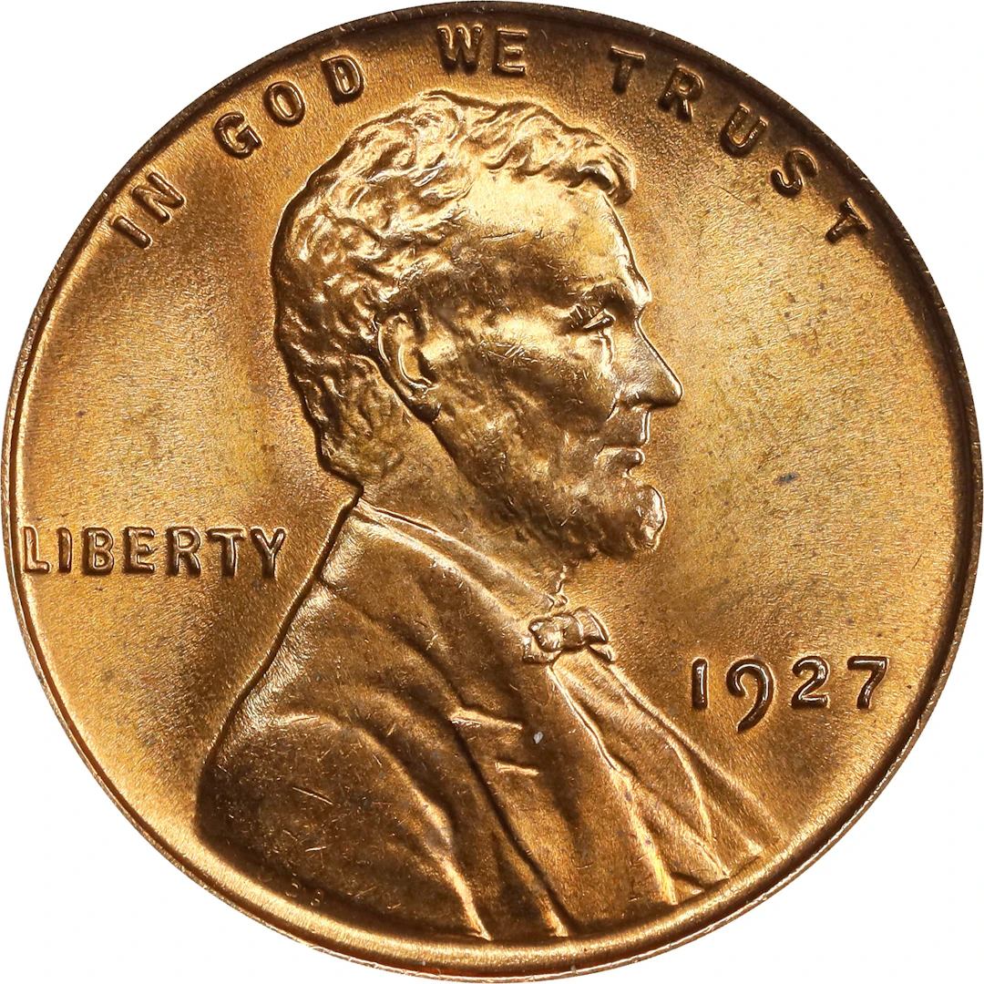 1927 Lincoln Cent. MS-65 RD (PCGS). CAC. OGH Generation 3.0.