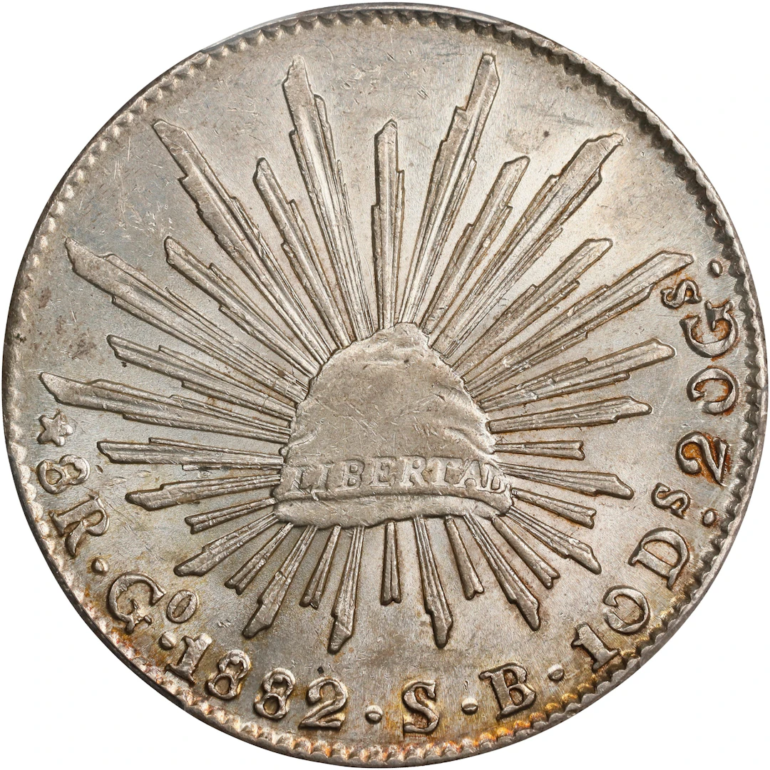 MEXICO. 8 Reales, 1882-Go SB. Guanajuato Mint. PCGS MS-62.