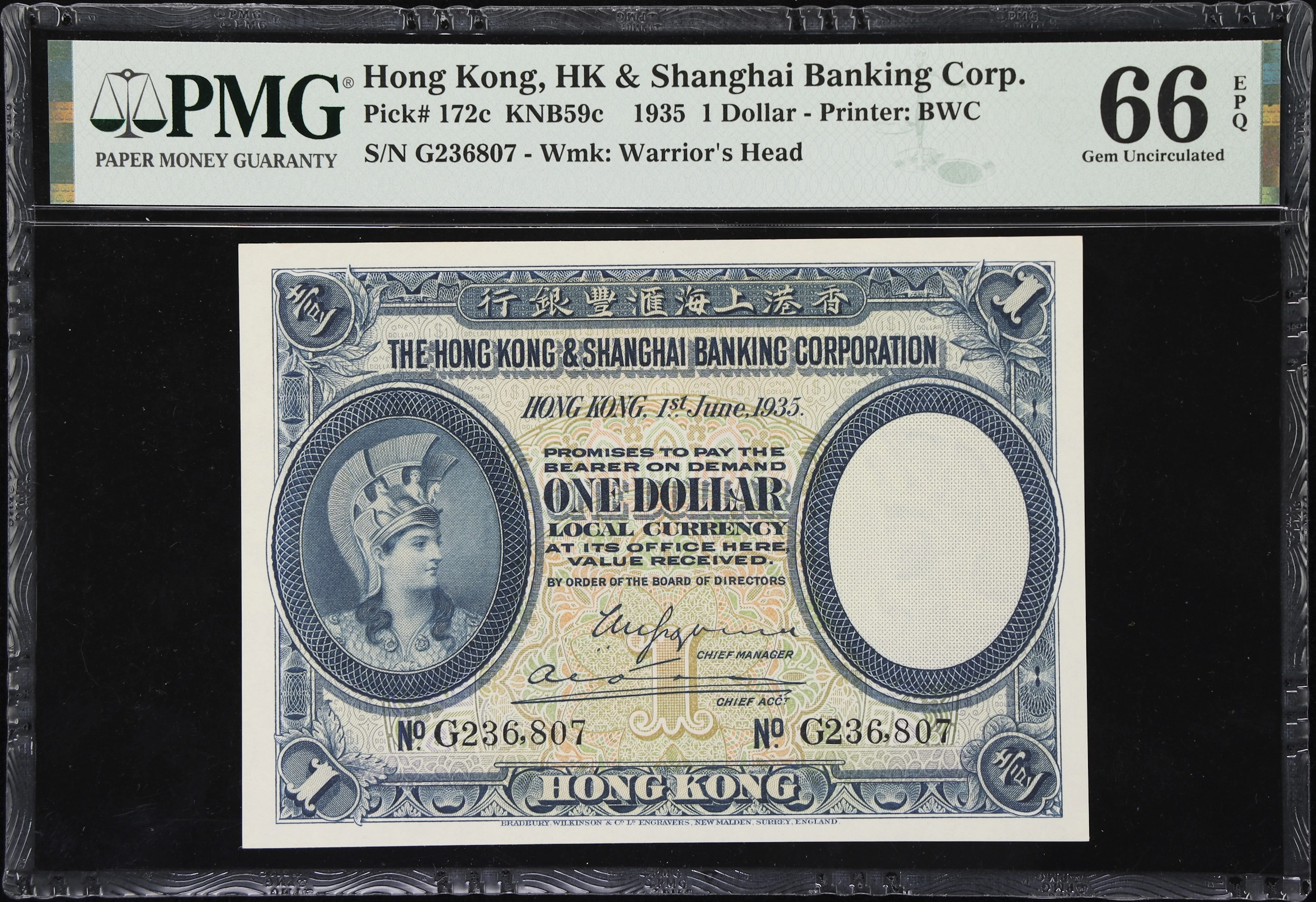 HONG KONG (SAR). Hong Kong & Shanghai Banking Corporation. 1 Dollar