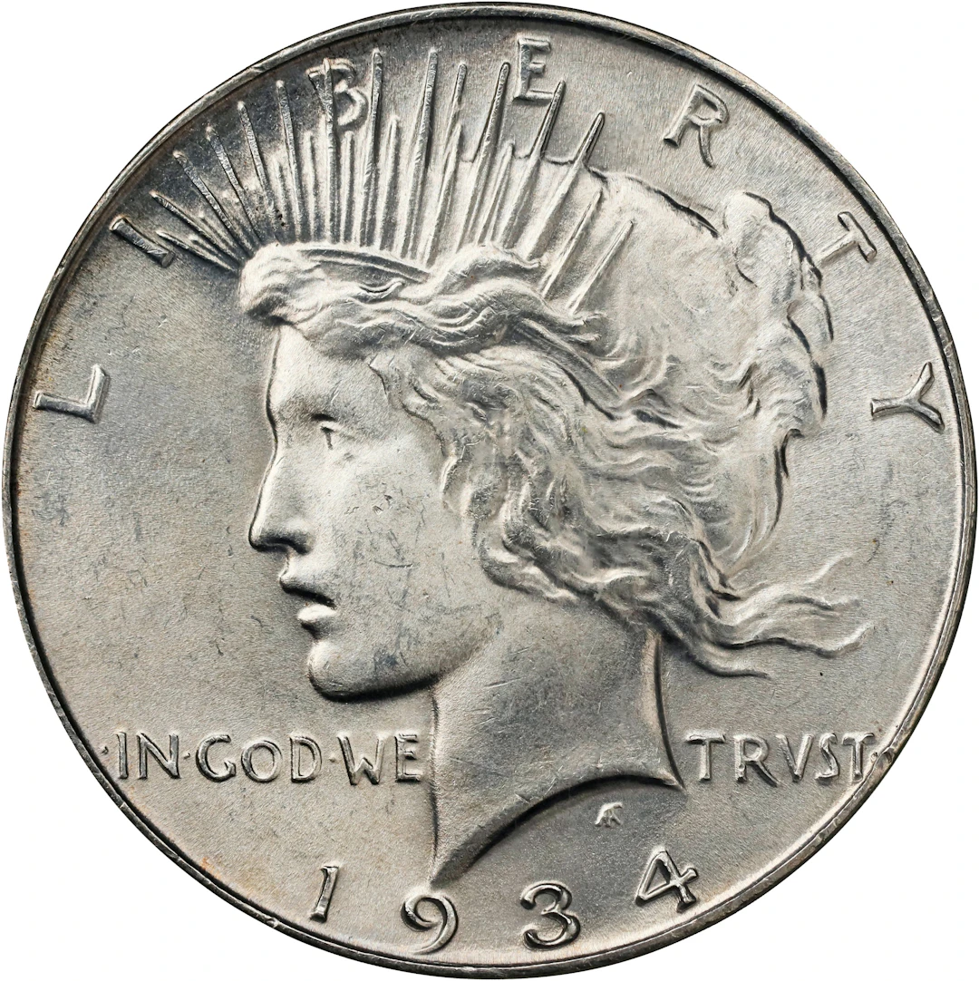 1934 Peace Silver Dollar. MS-63 (PCGS). OGH Generation 3.0.