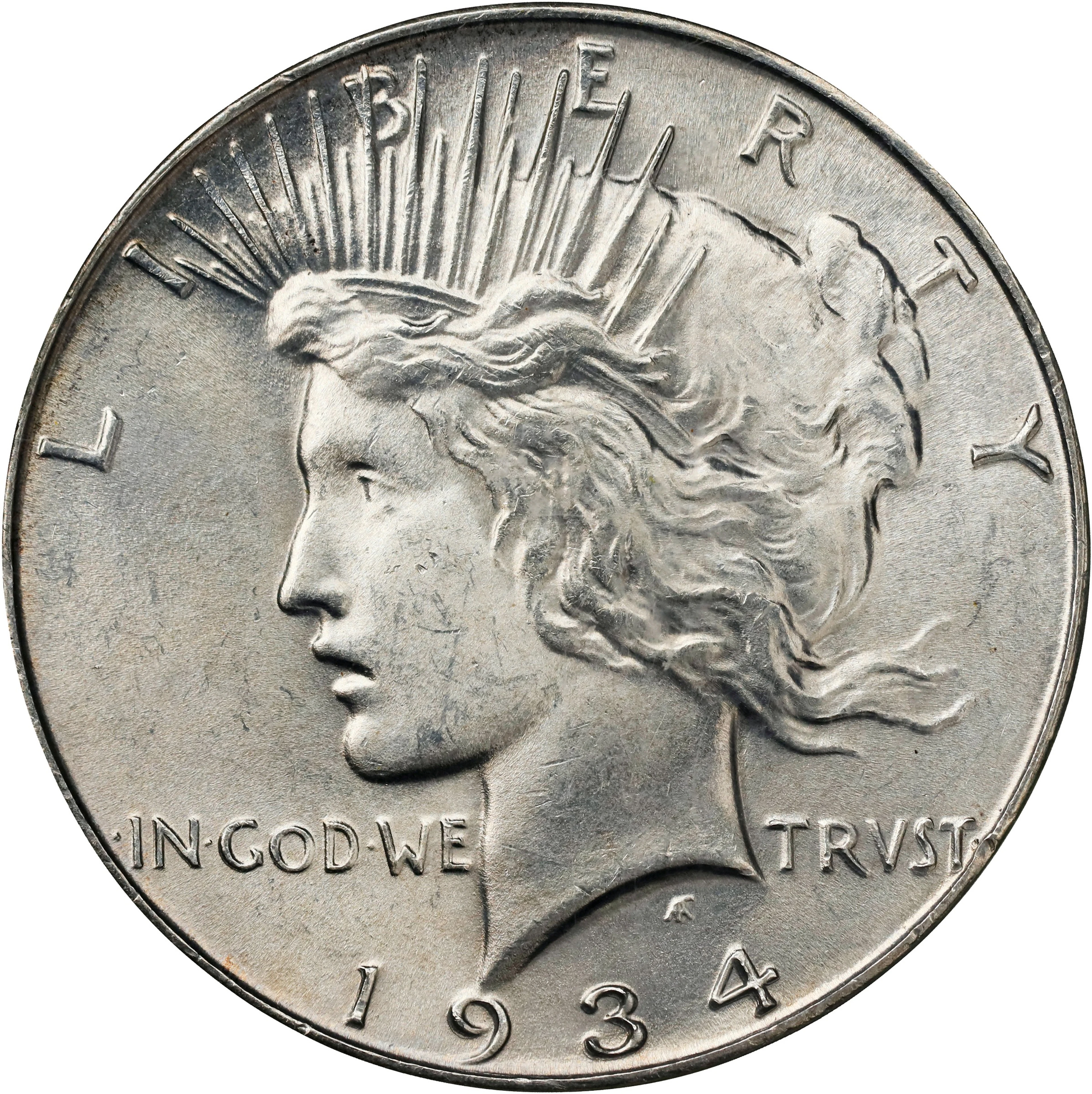 1934 Peace Silver Dollar. MS-63 (PCGS). OGH Generation 3.0.
