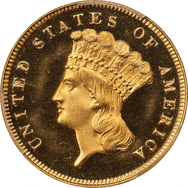 1876 Three-Dollar Gold Piece. JD-2. Rarity-6. Proof-66+ Deep Cameo (PCGS). CAC.