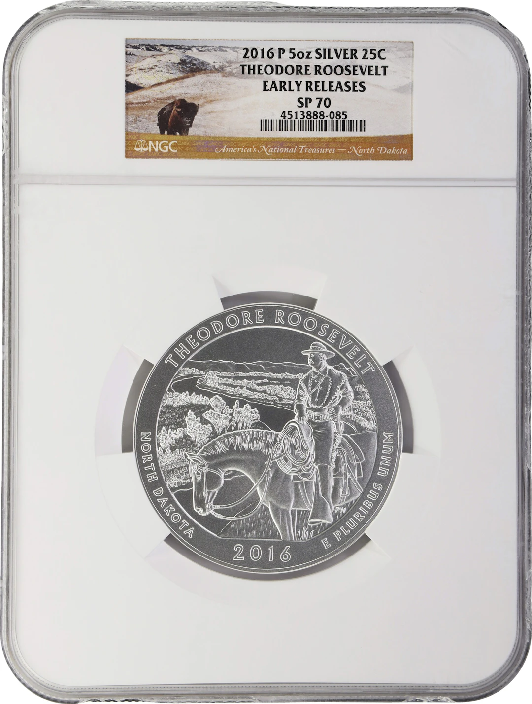 (5 oz, 155.52 g ASW). 2016-P Theodore Roosevelt America the Beautiful