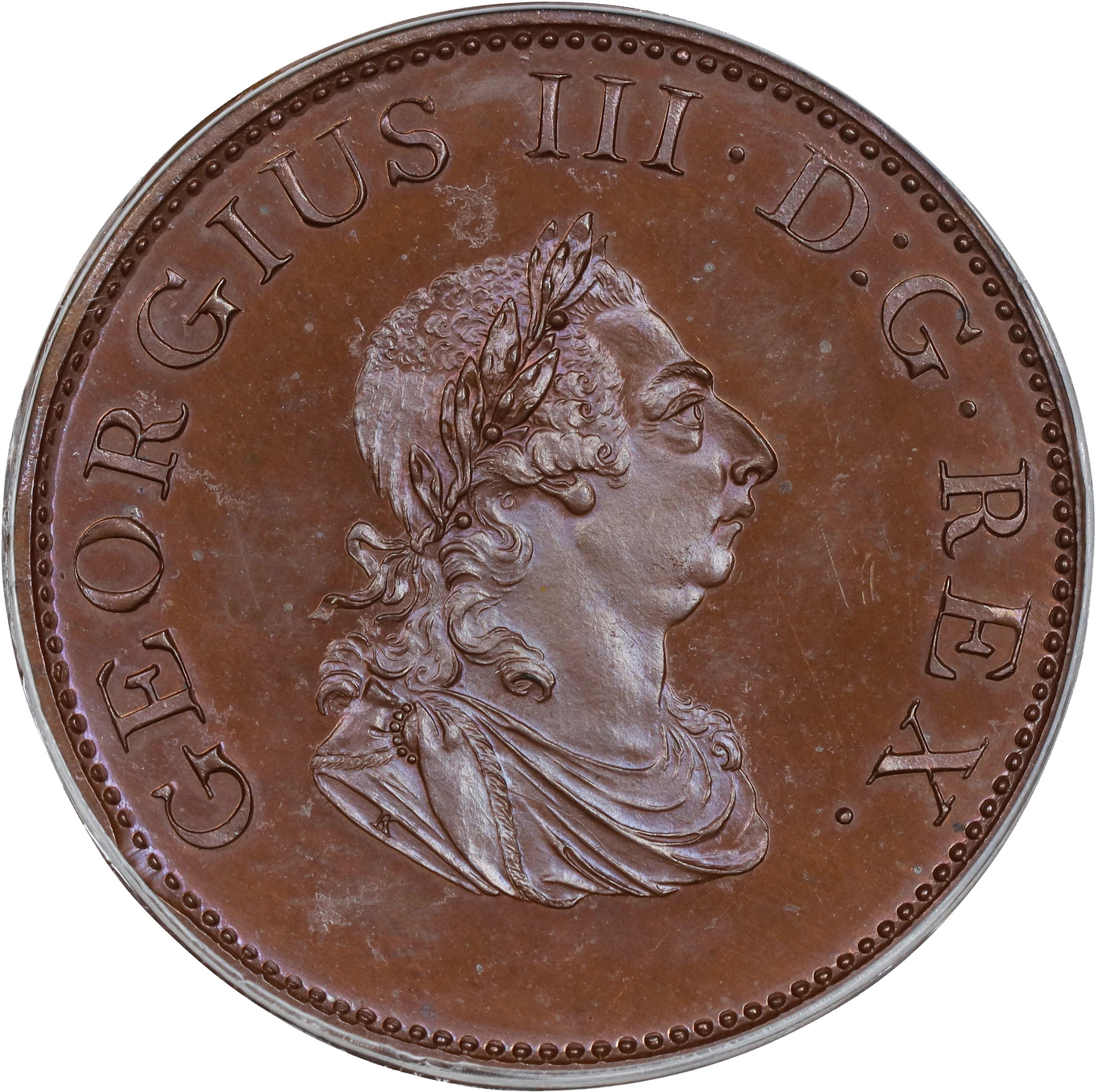 IRELAND. 1/2 Penny, 1805. Birmingham (Soho) Mint. George III. PCGS PROOF-64.