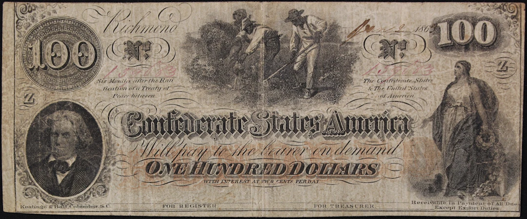 T-41. Confederate Currency. 1863 $100. Very Good to Fine.