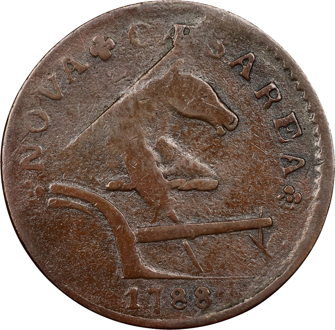 1788 New Jersey Copper. Maris 77-dd (DS3), i.e. 78-dd, W-5535. Rarity-2.