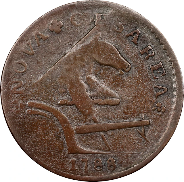 1788 New Jersey Copper. Maris 77-dd (DS3), i.e. 78-dd, W-5535. Rarity-2.