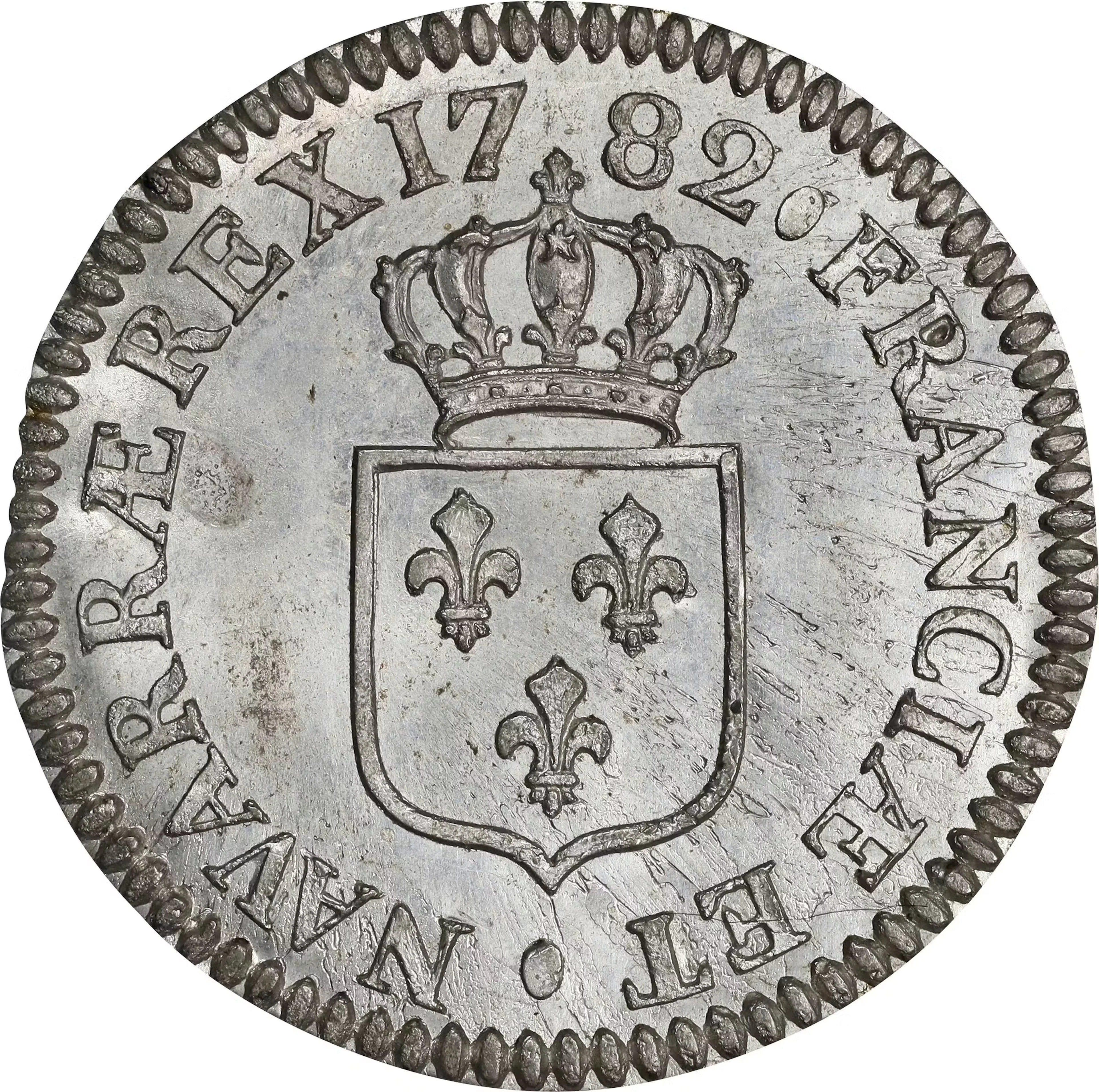 FRANCE. Kingdom. White Metal Reverse Cliché or Trial for 1/2 Sol