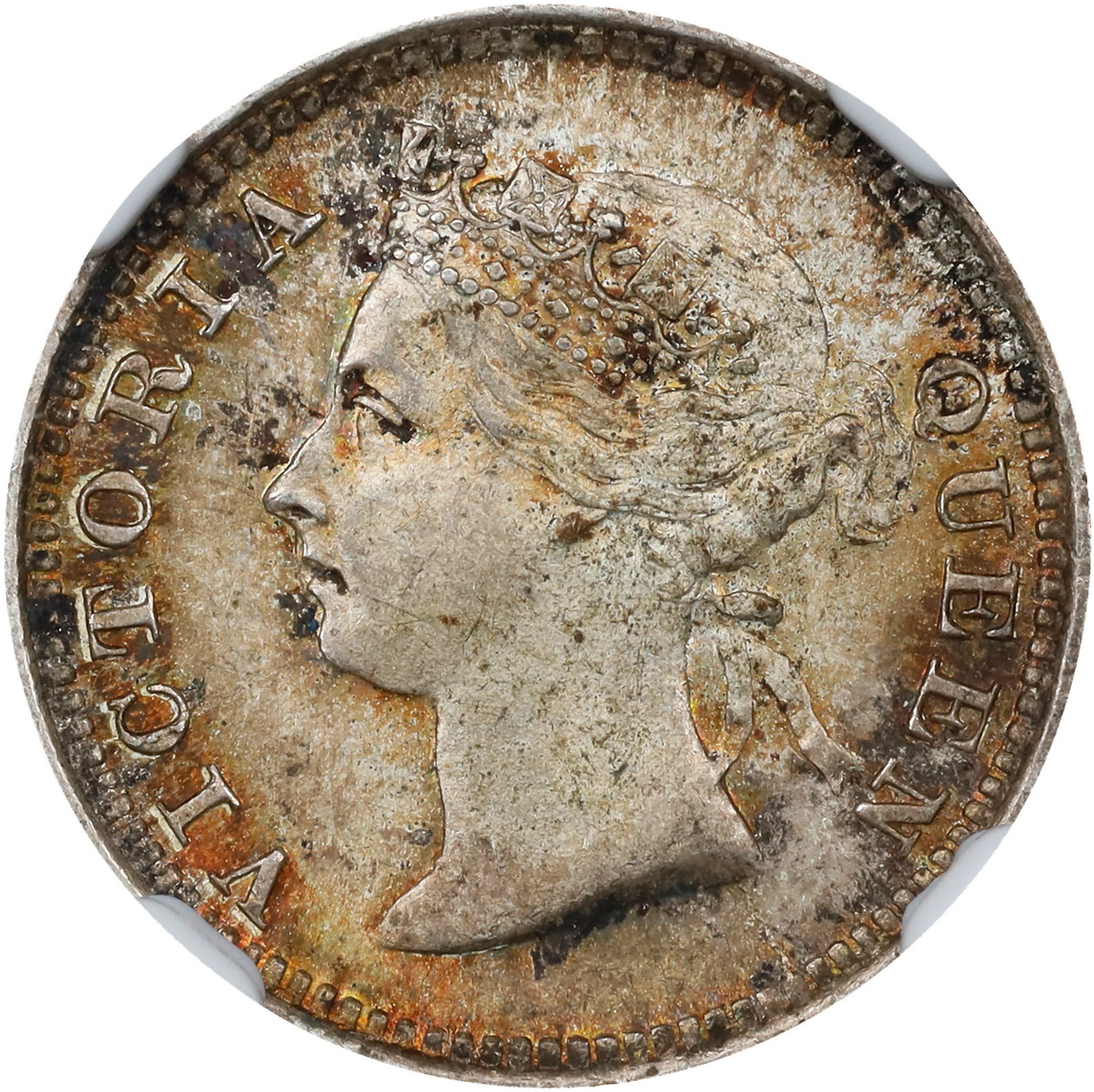 (t) HONG KONG (SAR). 5 Cents, 1888. London Mint. Victoria. NGC MS-63.