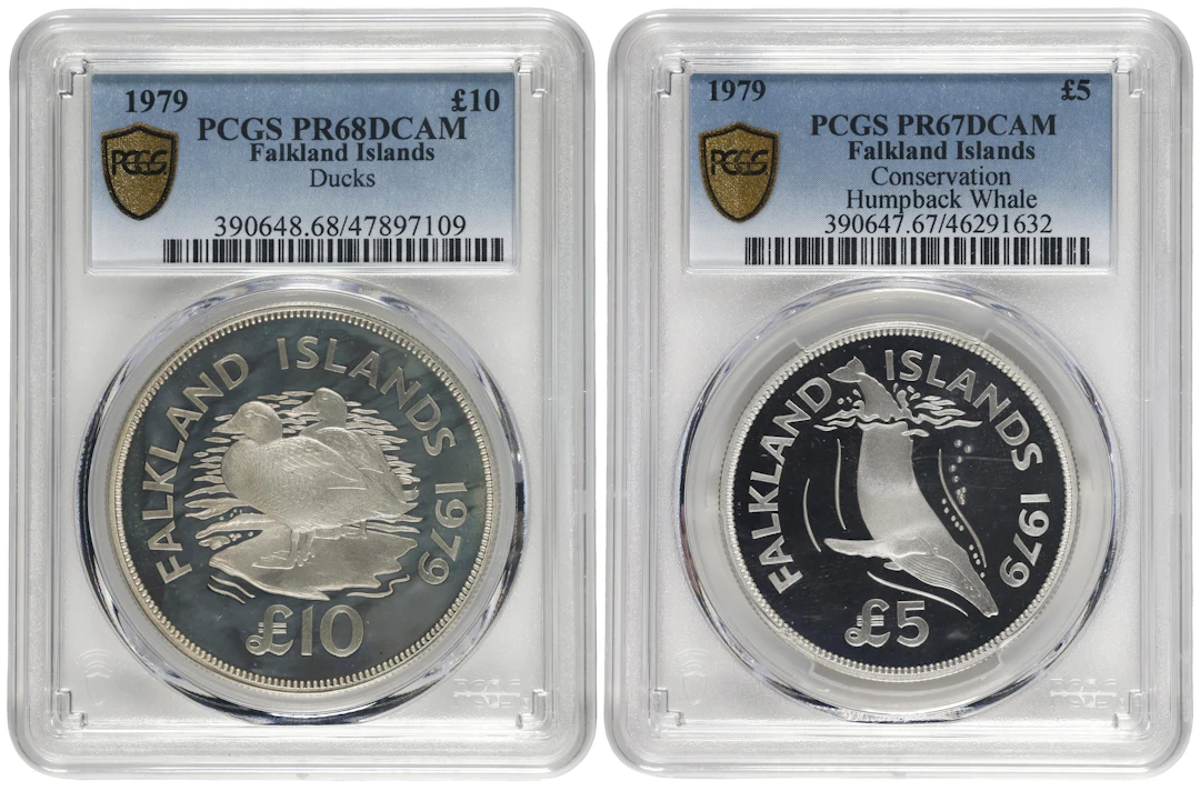 FALKLAND ISLANDS. Duo of Wildlife Conservation Issues (2 Pieces)