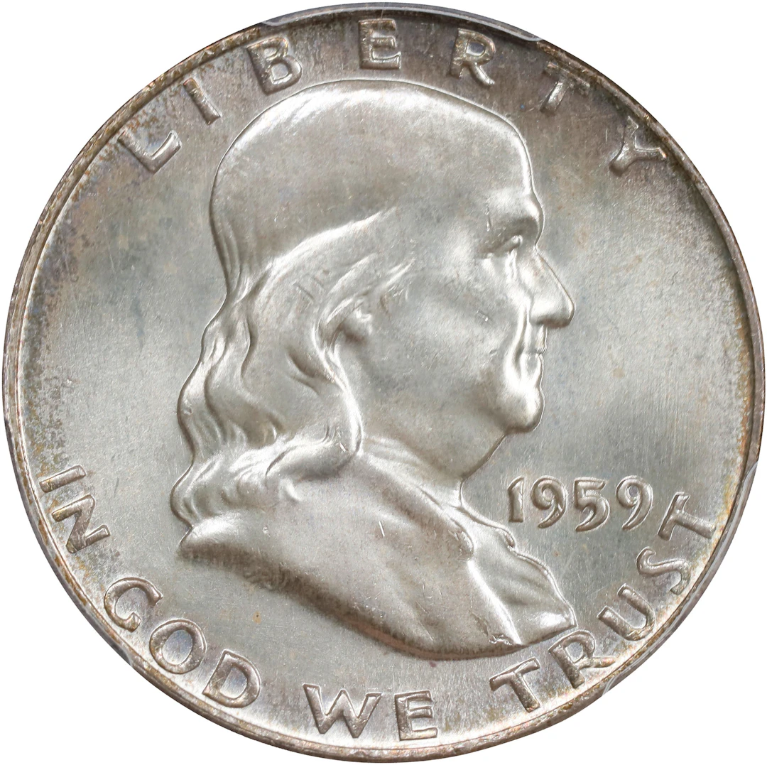 1959-D Franklin Half Dollar. MS-66 FBL (PCGS).