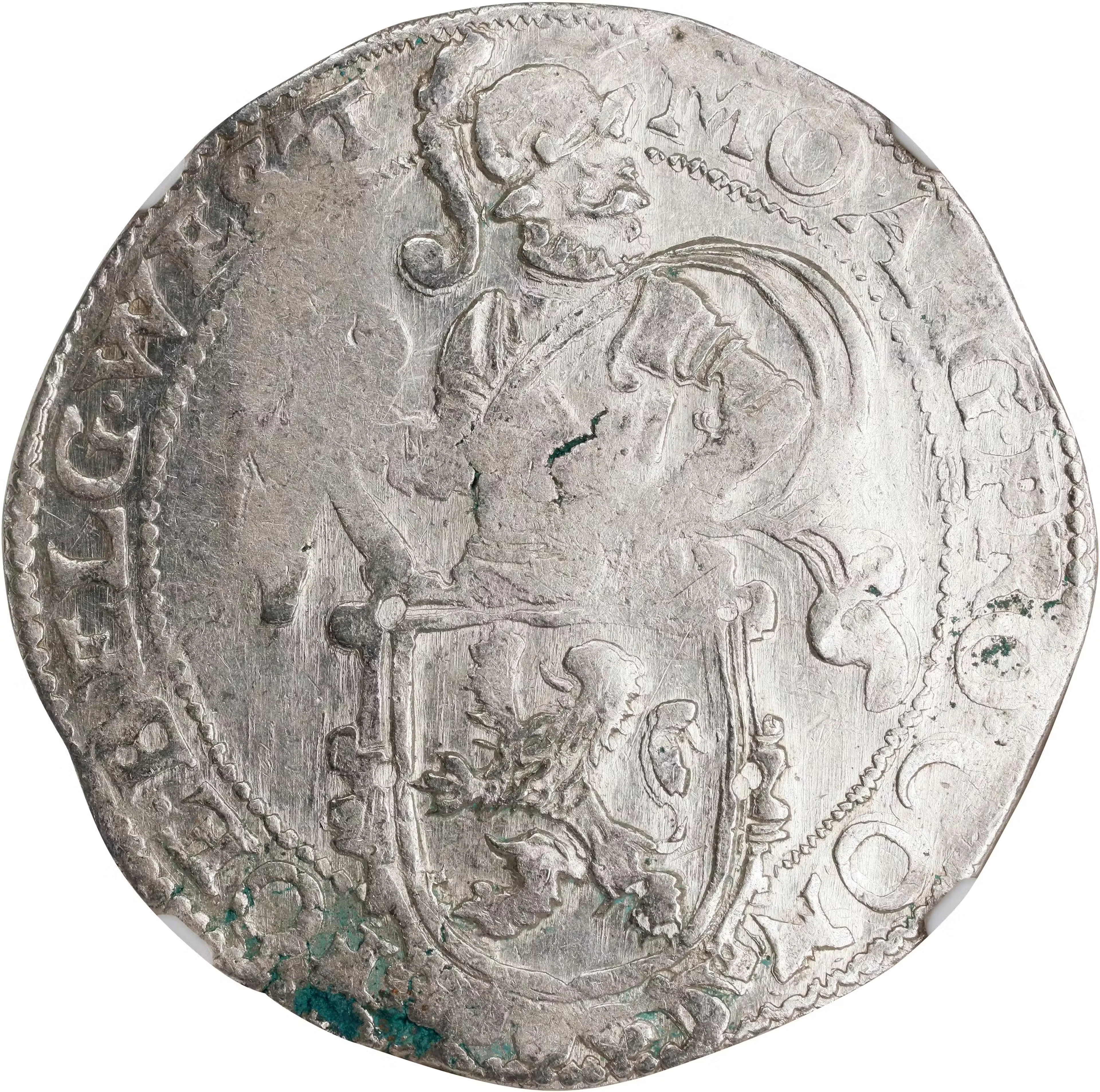 NETHERLANDS. West Friesland. Lion Daalder, 1645. NGC AU-55.
