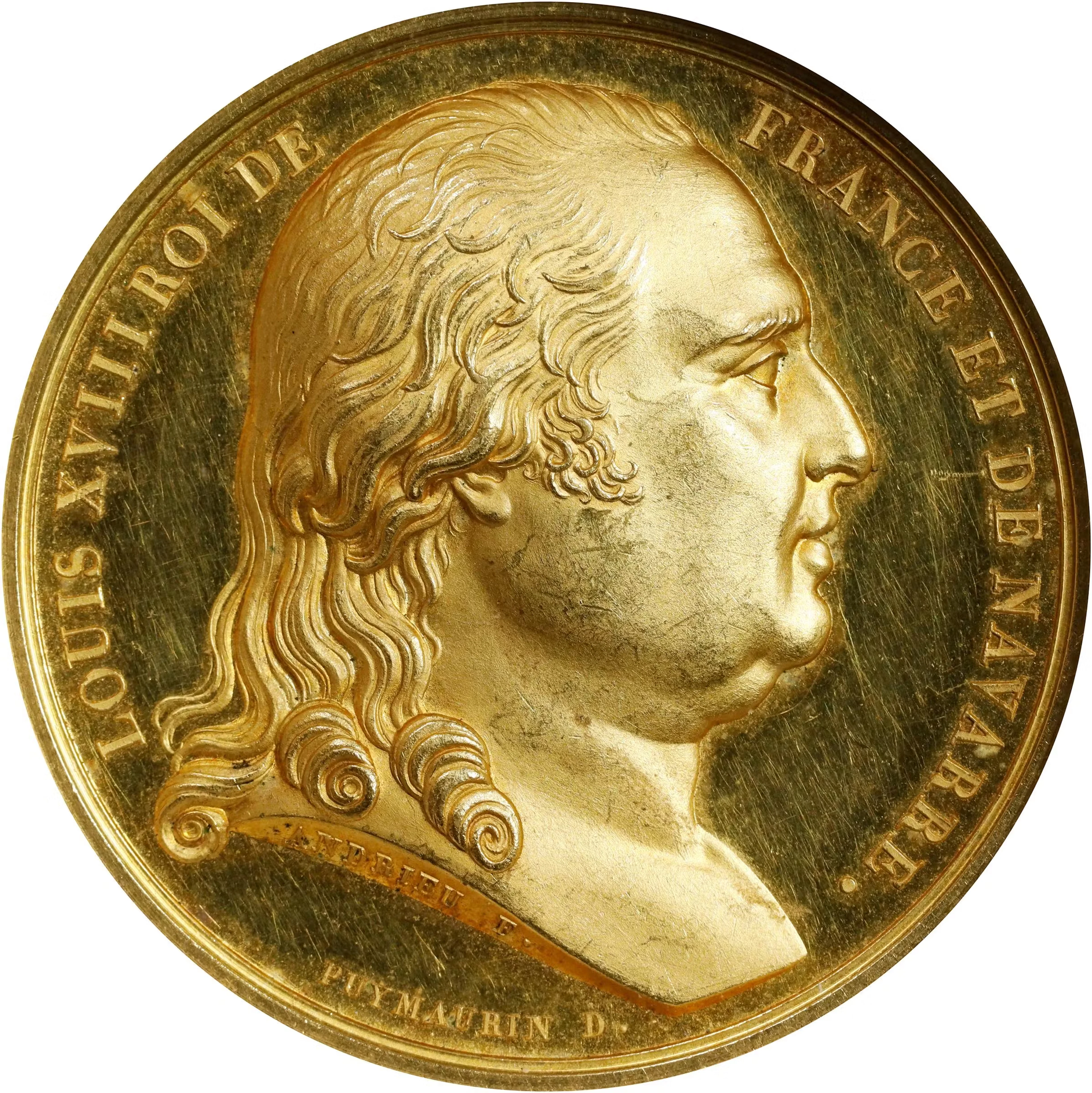 FRANCE. Exposition at Salon Gold Medal (20 Ducats), 1817. Paris Mint.