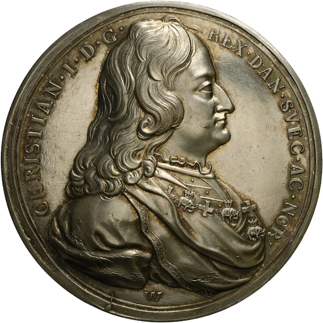 DENMARK. Royal Lineage Restrike Silver Medal, ND (1481). Christian