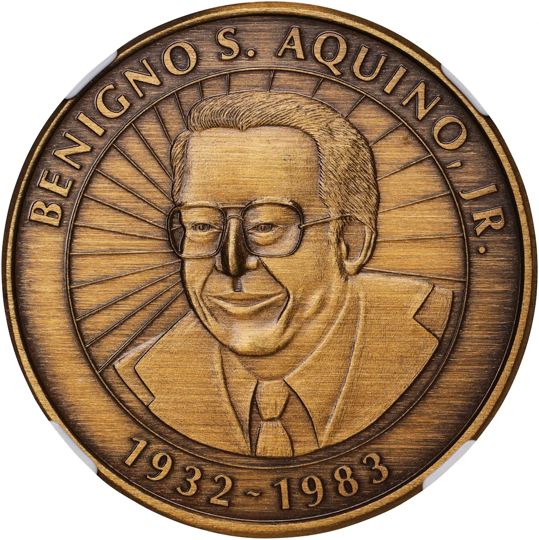 PHILIPPINES. National Martyr Brass Medal, 1983. NGC MS-69.