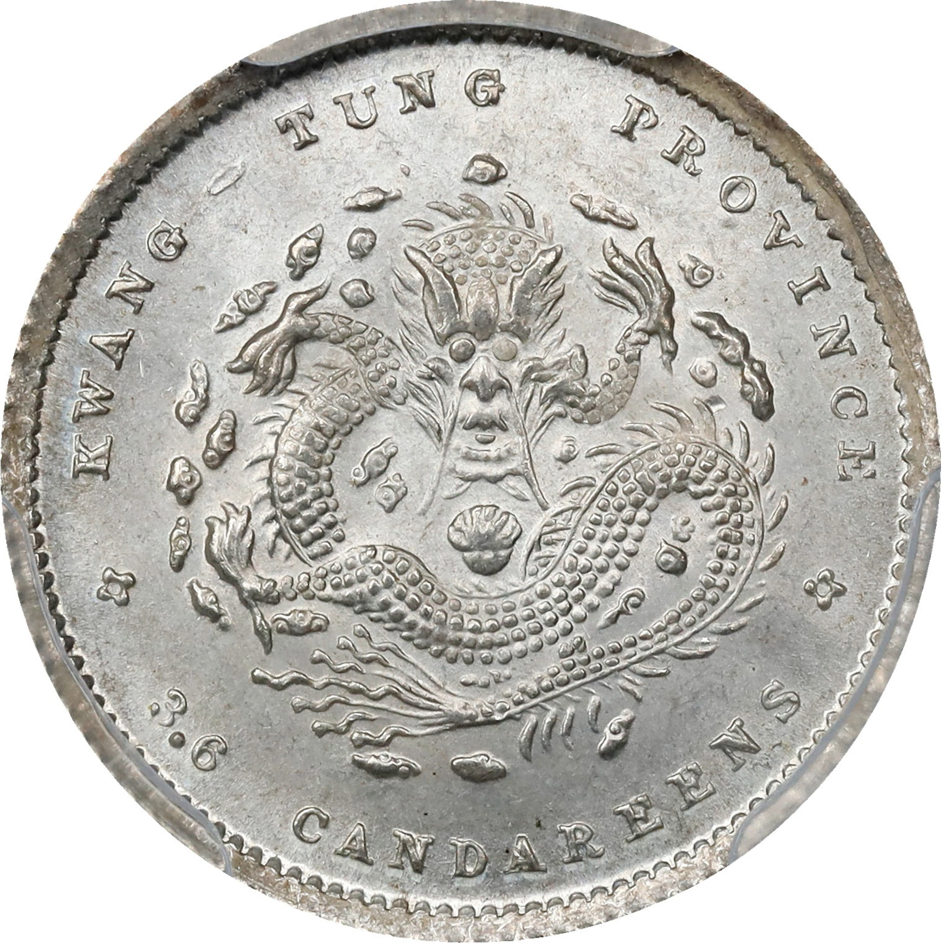 (t) CHINA. Kwangtung. 3.6 Candareens (5 Cents), ND (1890-1905). Kwangtung