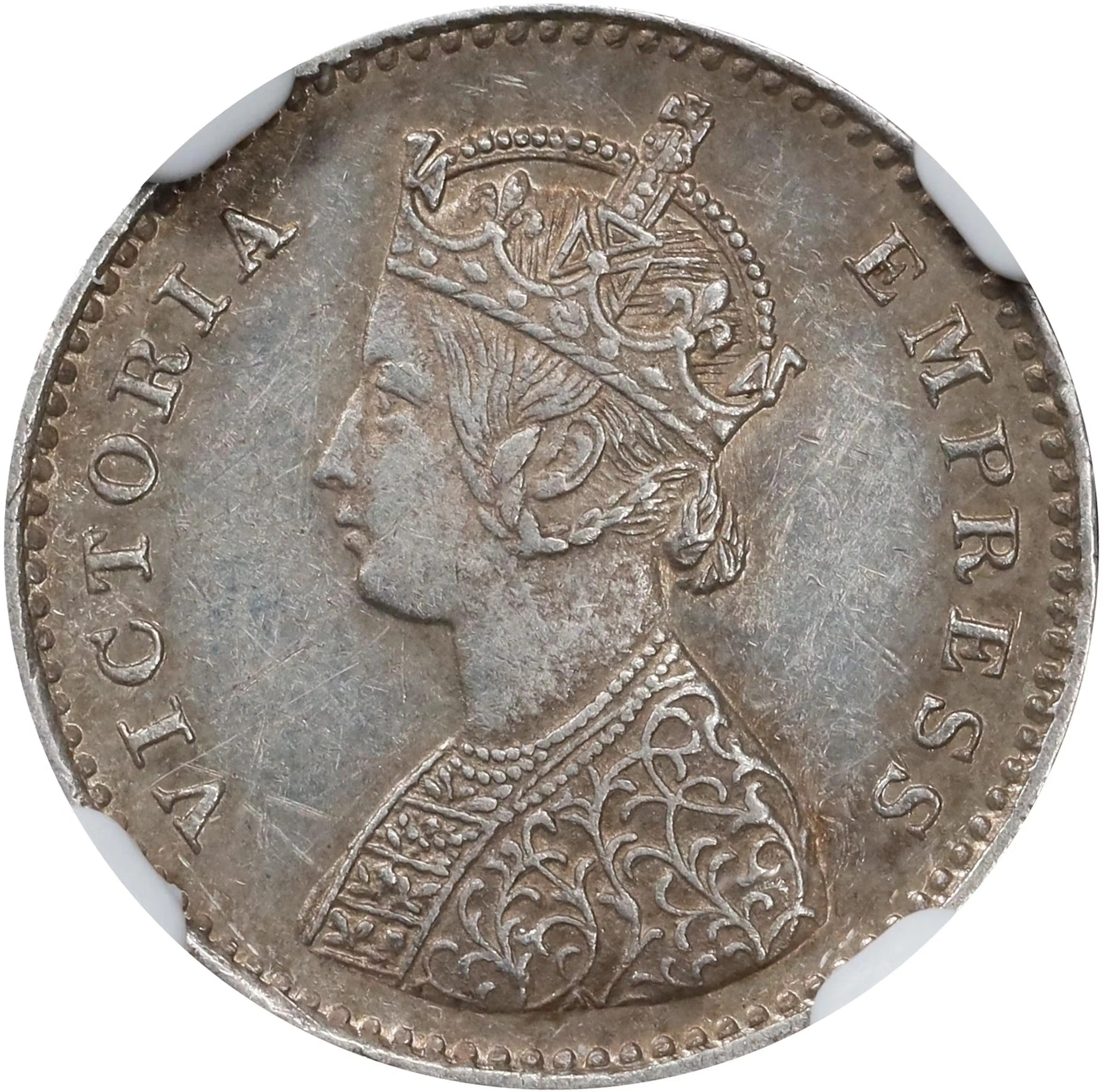 INDIA. 2 Annas, 1884-B. Bombay Mint. Victoria. NGC AU-58.
