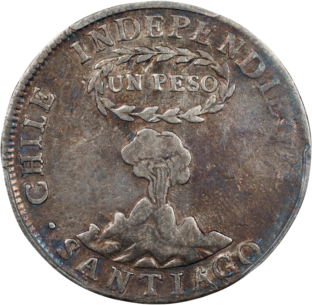 CHILE. Peso, 1817-FD. Santiago Mint. PCGS Genuine--Repaired, VF Details.