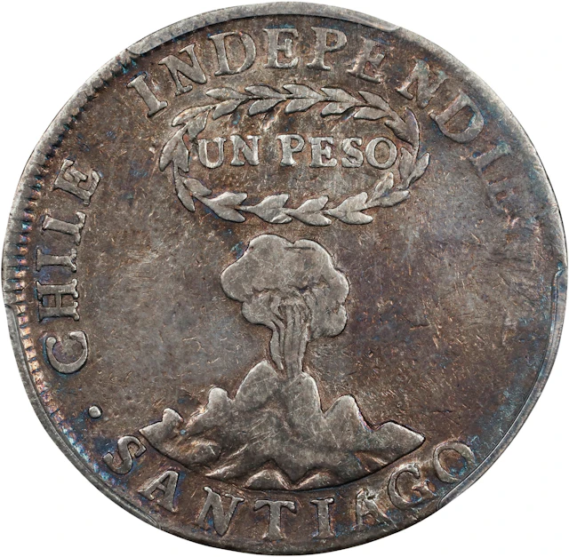CHILE. Peso, 1817-FD. Santiago Mint. PCGS Genuine--Repaired, VF Details.