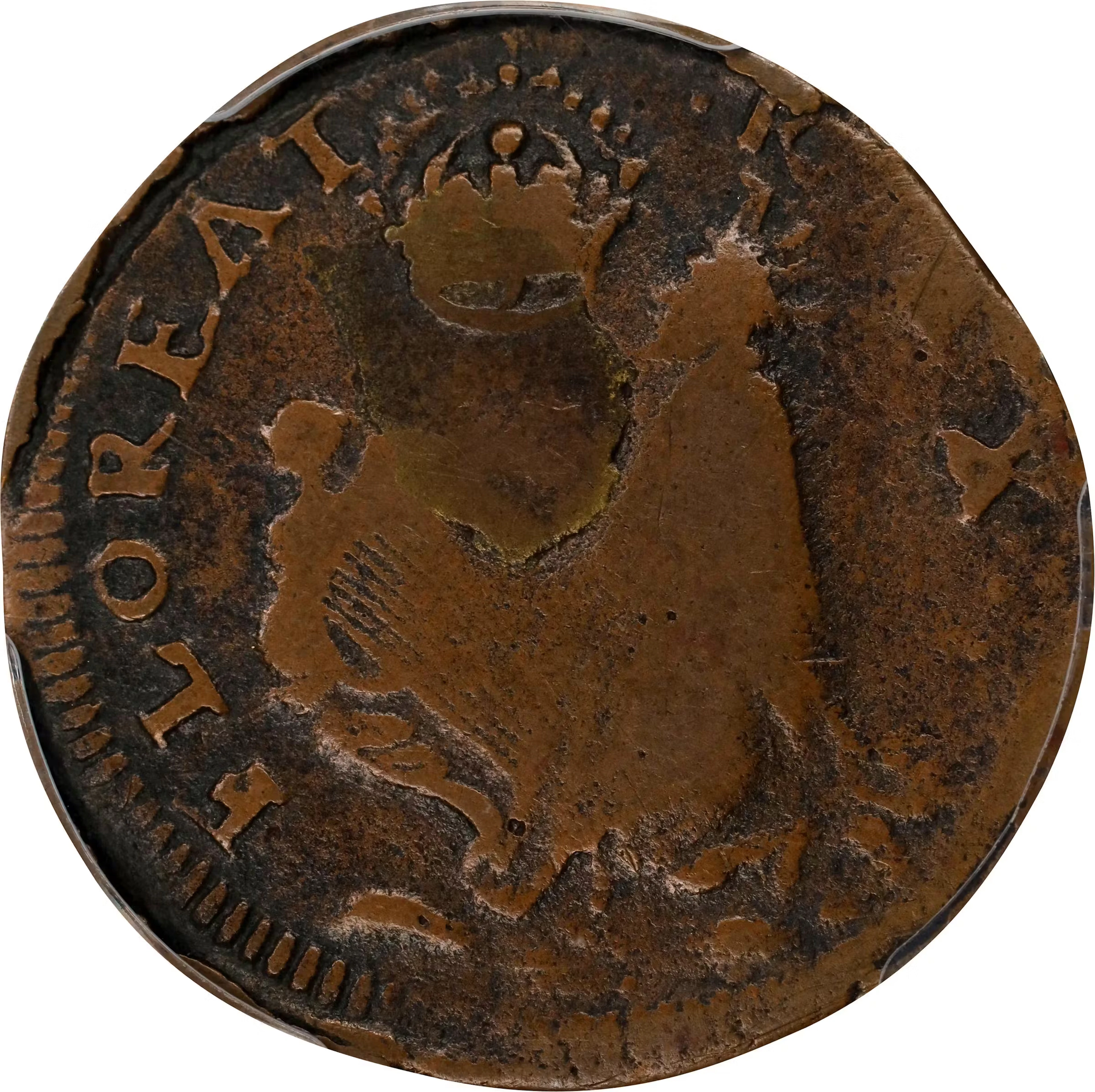 Undated (ca. 1652-1674) St. Patrick Farthing. Martin 2b.2-Ea.3, W-11500.