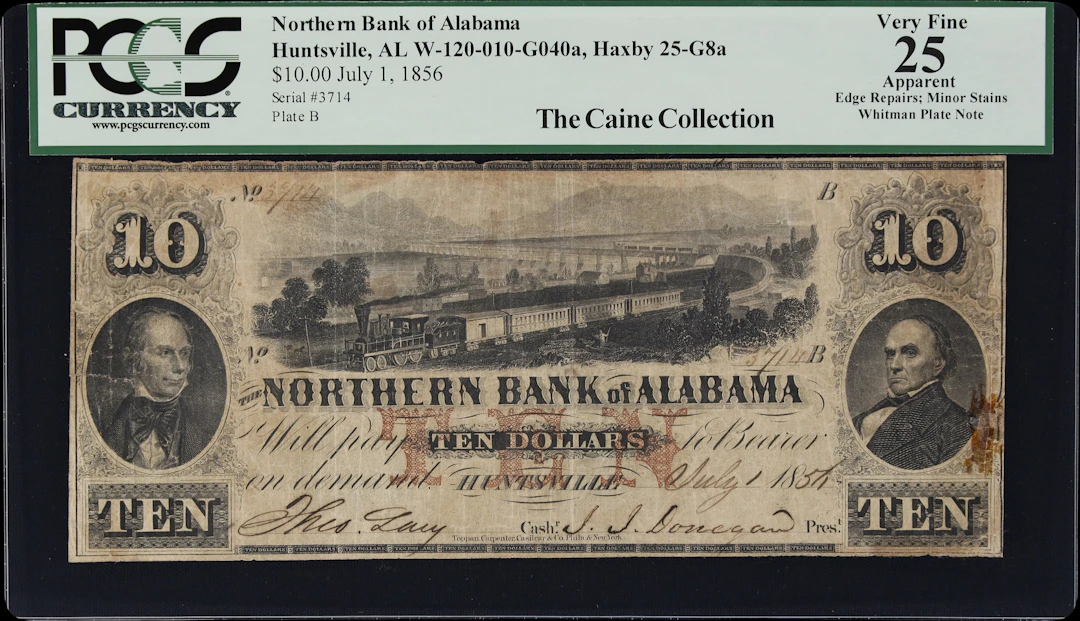 Huntsville, Alabama. Northern Bank of Alabama. 1856 $10. PCGS Currency