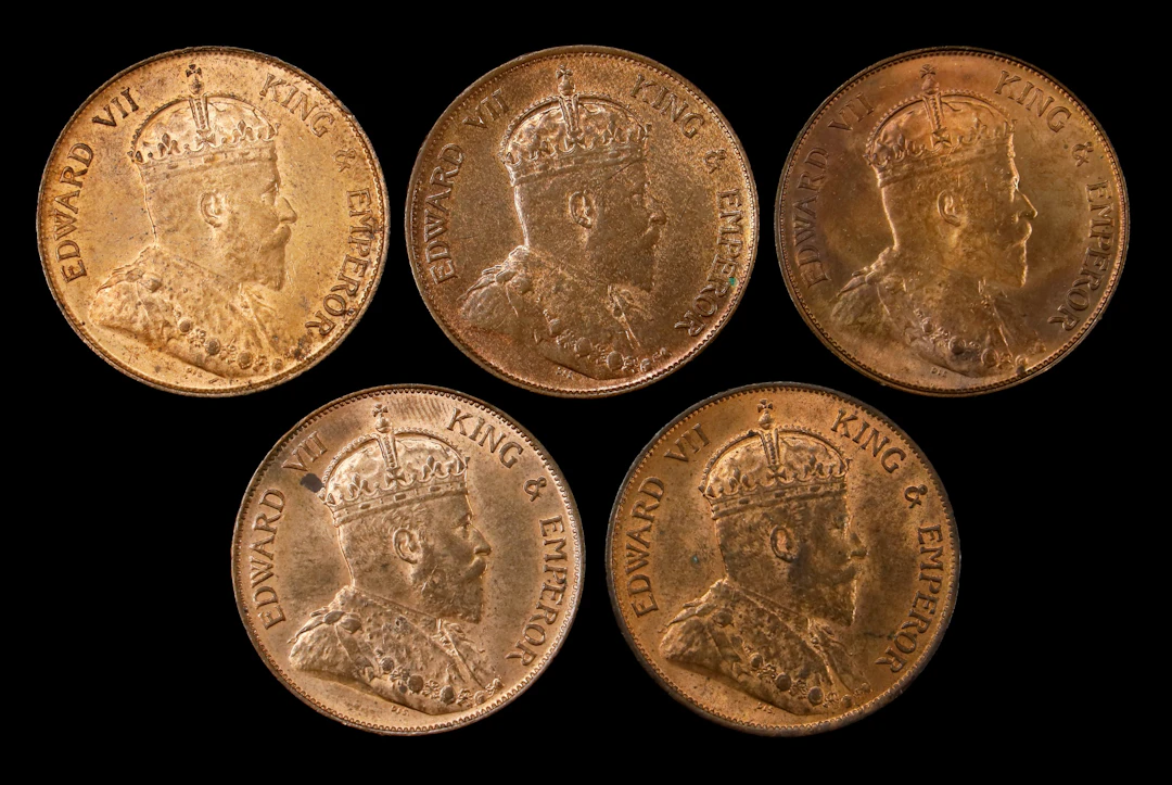 (t) HONG KONG (SAR). Quintet of Cents (5 Pieces), 1902-05. Edward