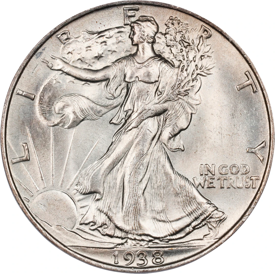 1938 Walking Liberty Half Dollar. MS-64 (PCGS).