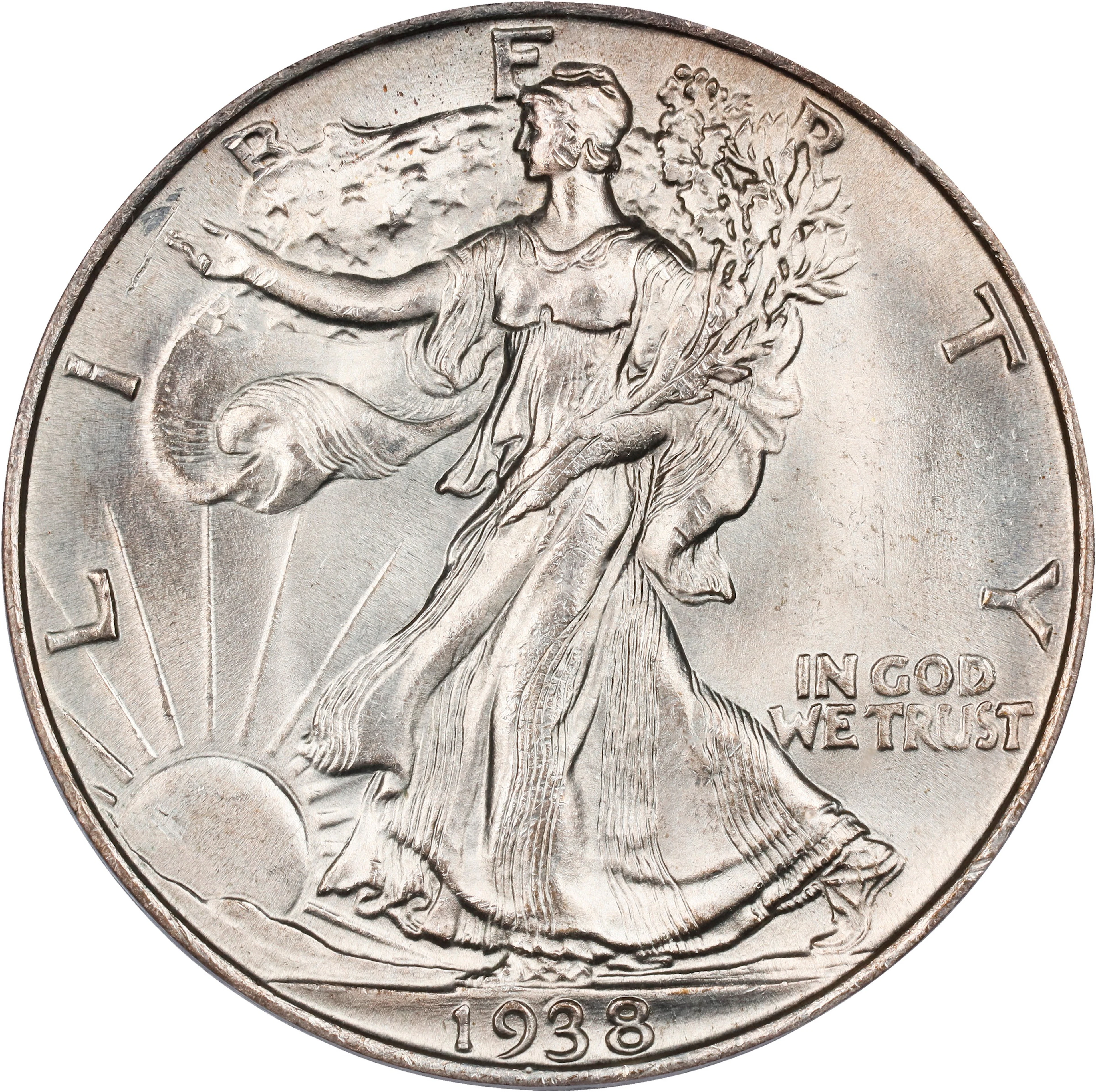 1938 Walking Liberty Half Dollar. MS-64 (PCGS).
