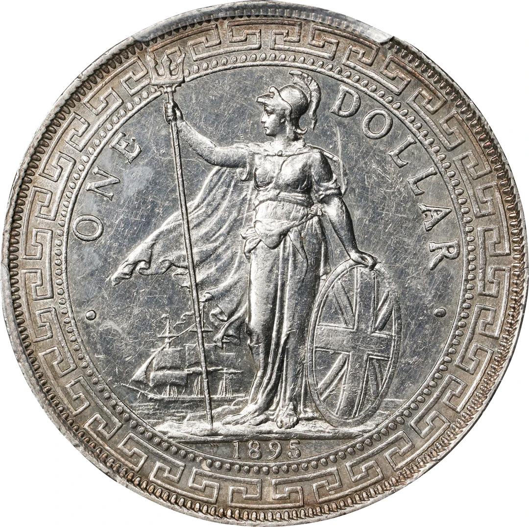 GREAT BRITAIN. Trade Dollar, 1895-(B). Bombay Mint. Victoria. PCGS