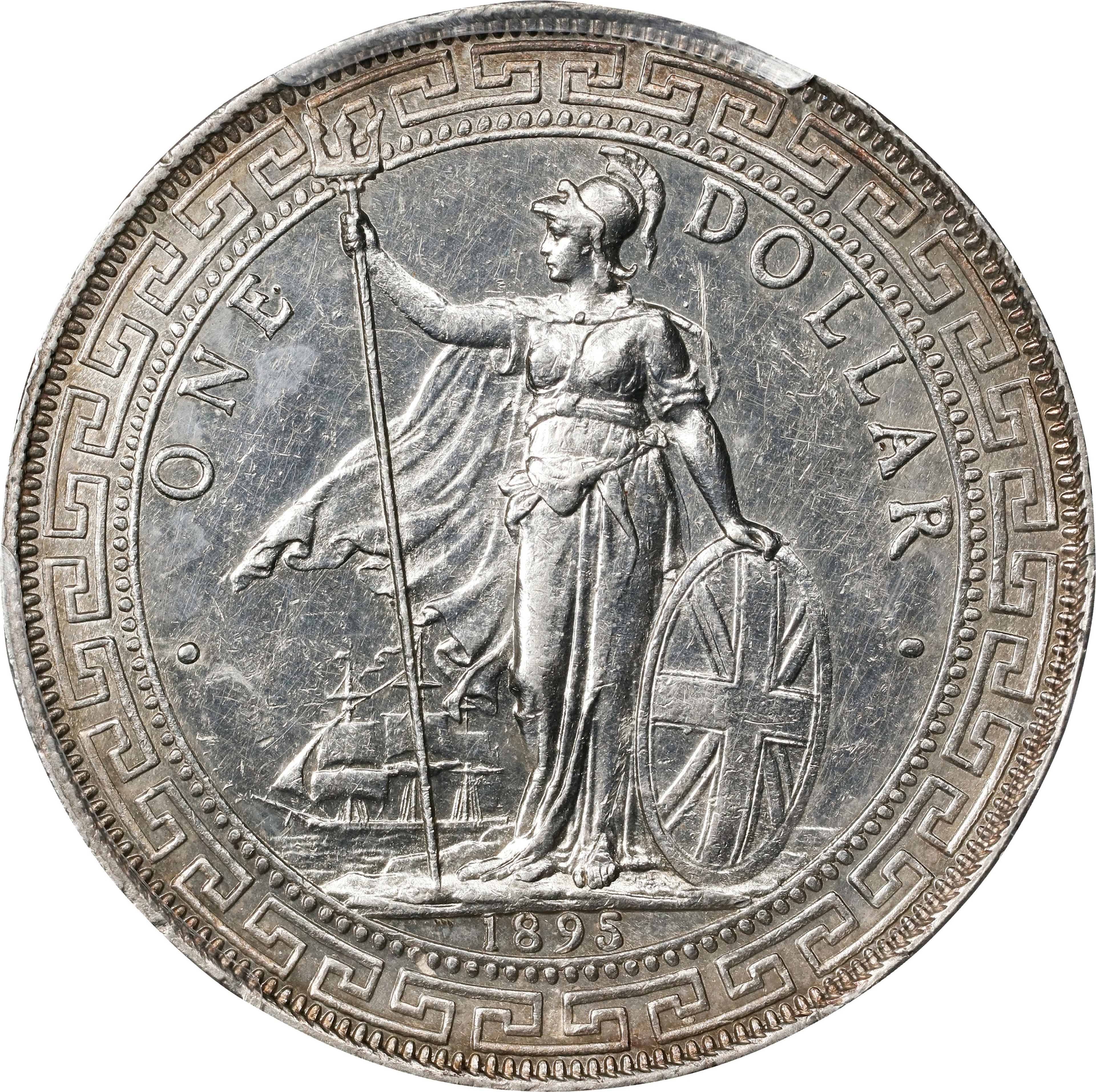 GREAT BRITAIN. Trade Dollar, 1895-(B). Bombay Mint. Victoria. PCGS