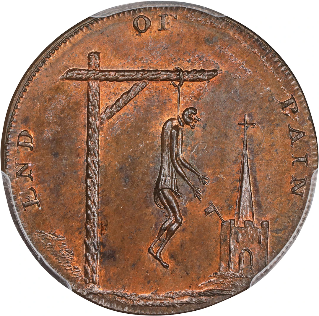 GREAT BRITAIN. Middlesex. Undated (1790s) End of Pain Farthing Token.