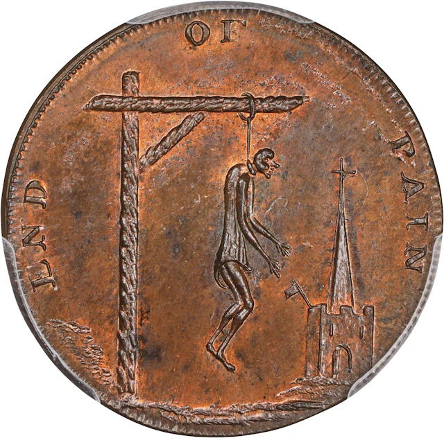 GREAT BRITAIN. Middlesex. Undated (1790s) End of Pain Farthing Token.