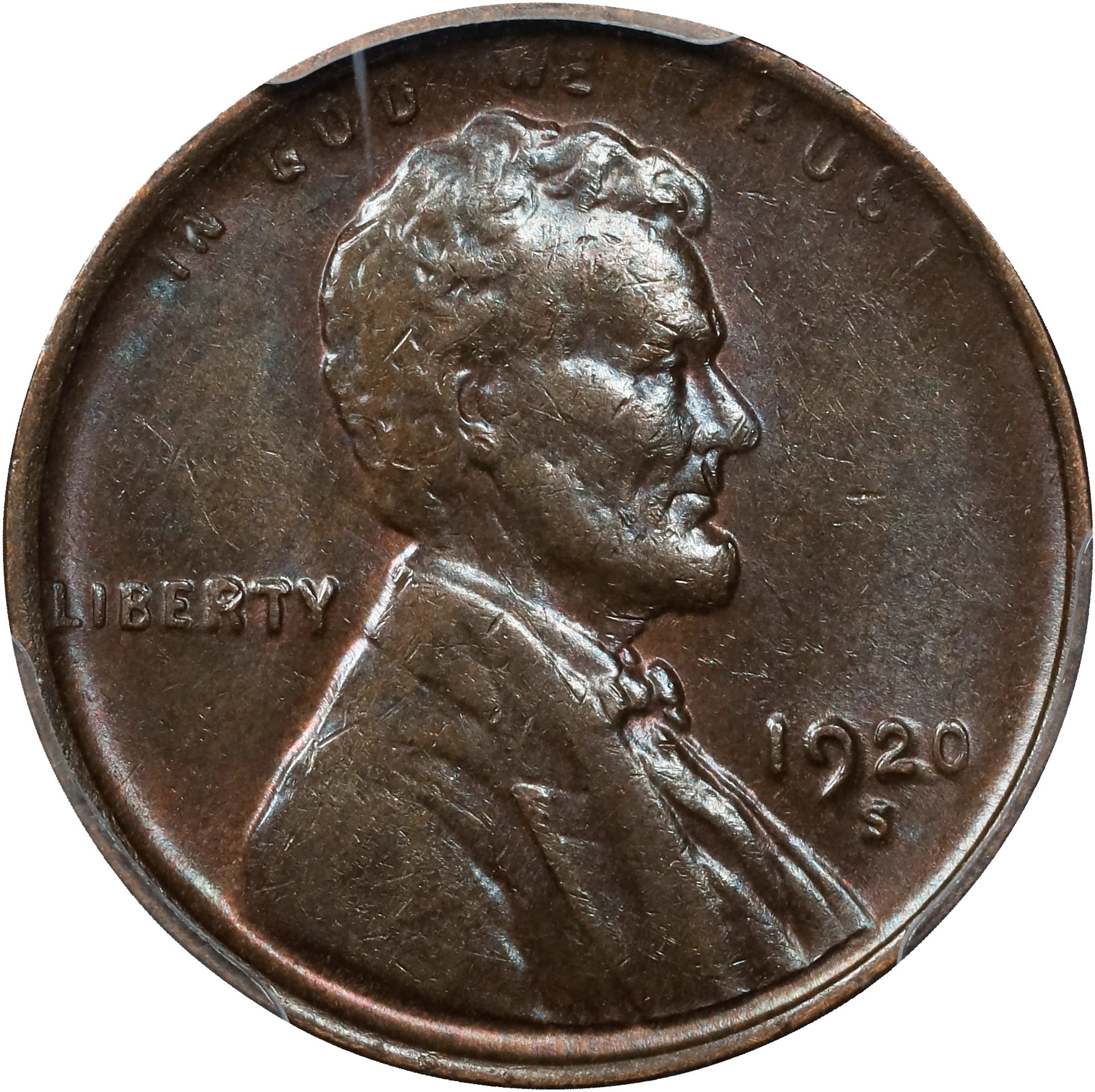 1920-S Lincoln Cent. MS-62 BN (PCGS).